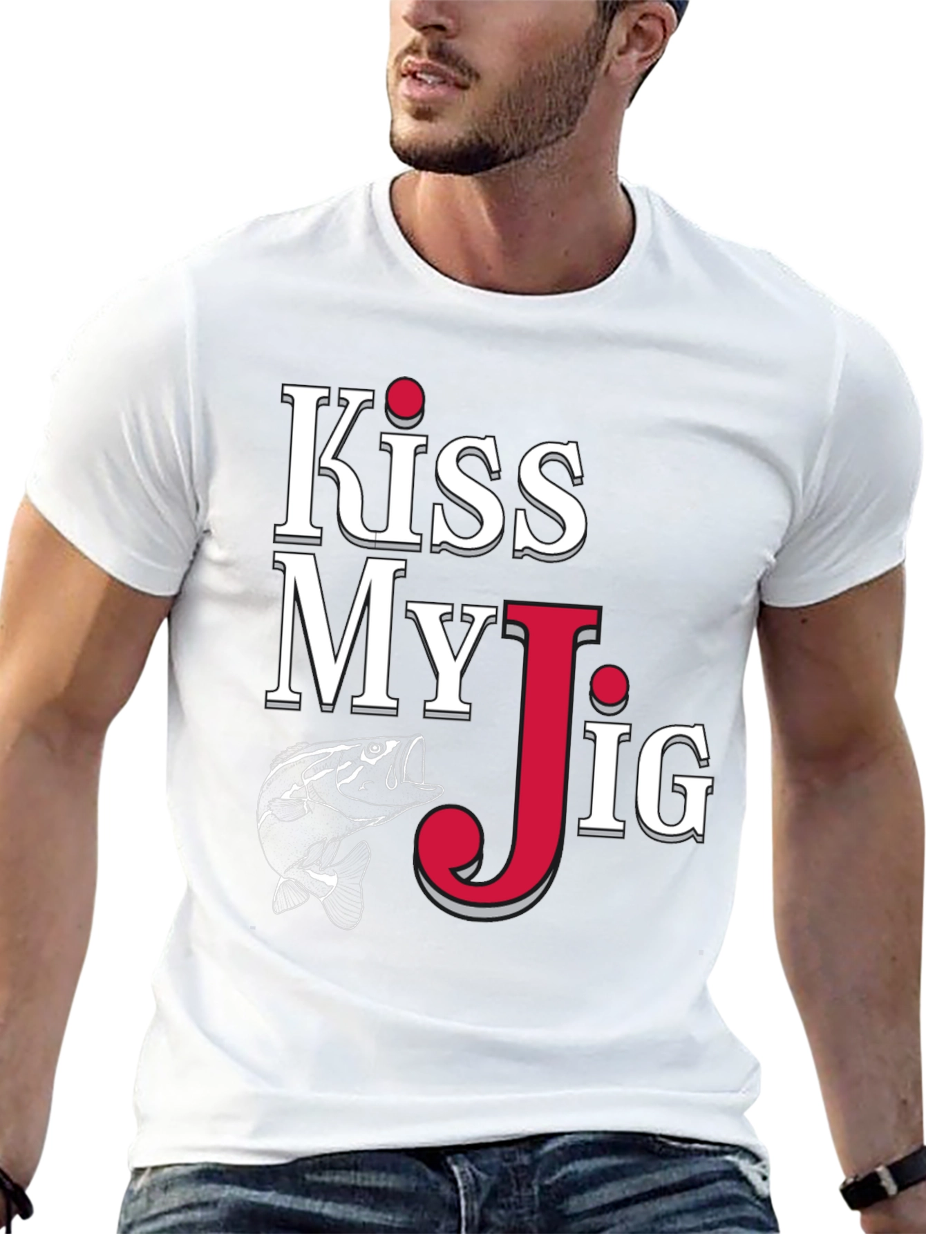 Kiss My Jig Black Fishing T-Shirt
