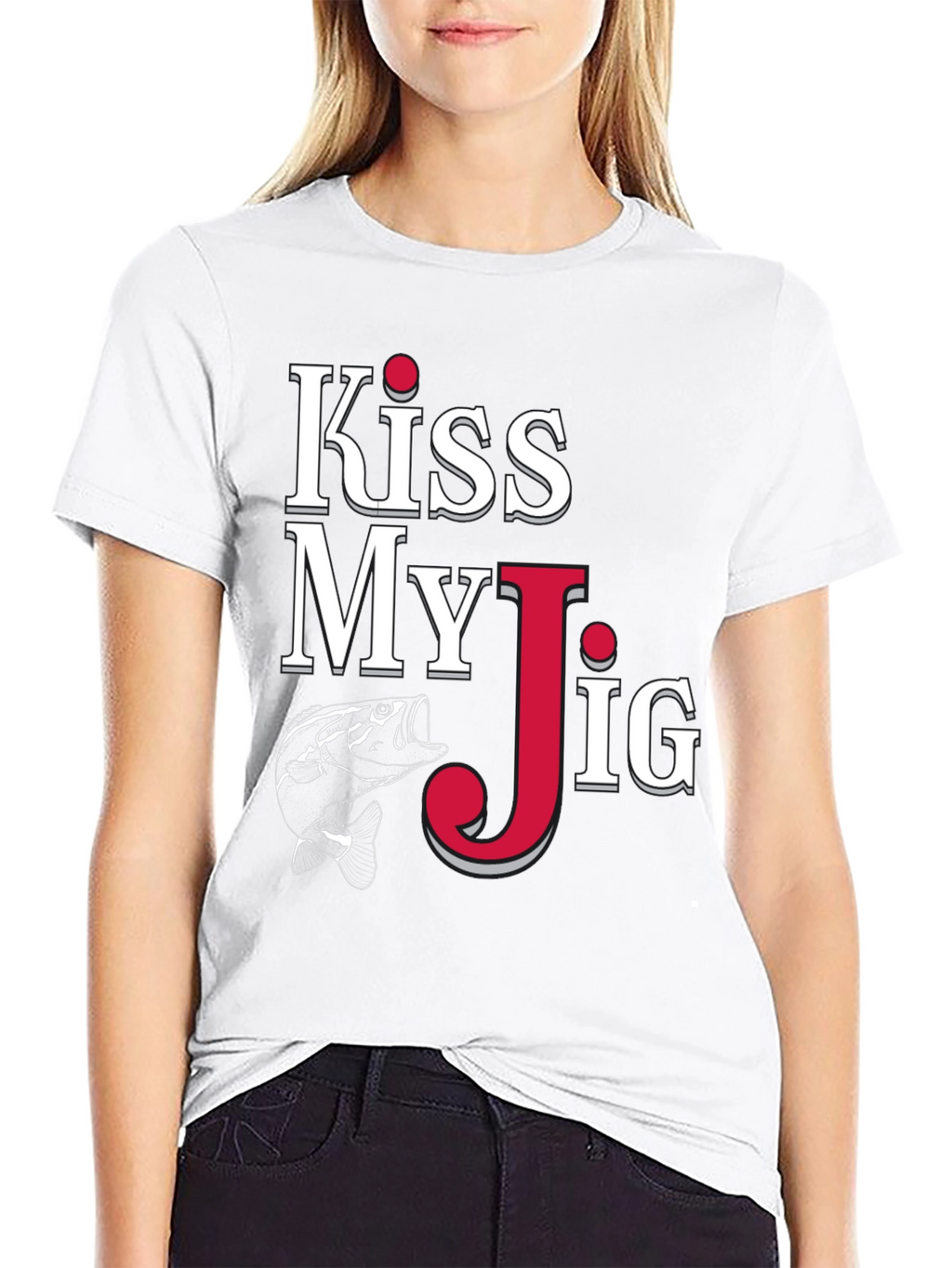 Kiss My Jig Black Fishing T-Shirt