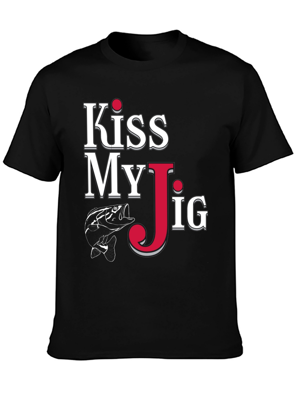 Kiss My Jig Black Fishing T-Shirt