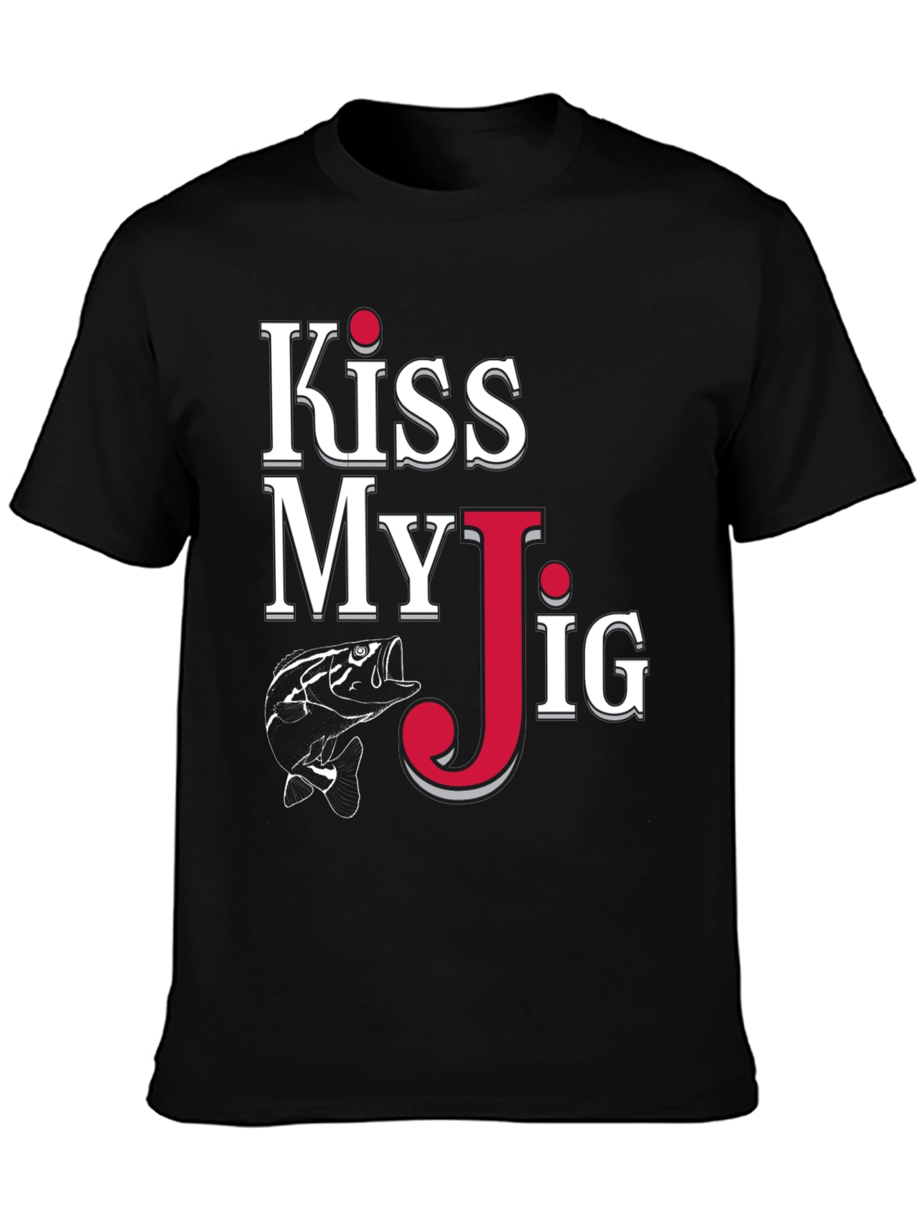 Kiss My Jig Black Fishing T-Shirt