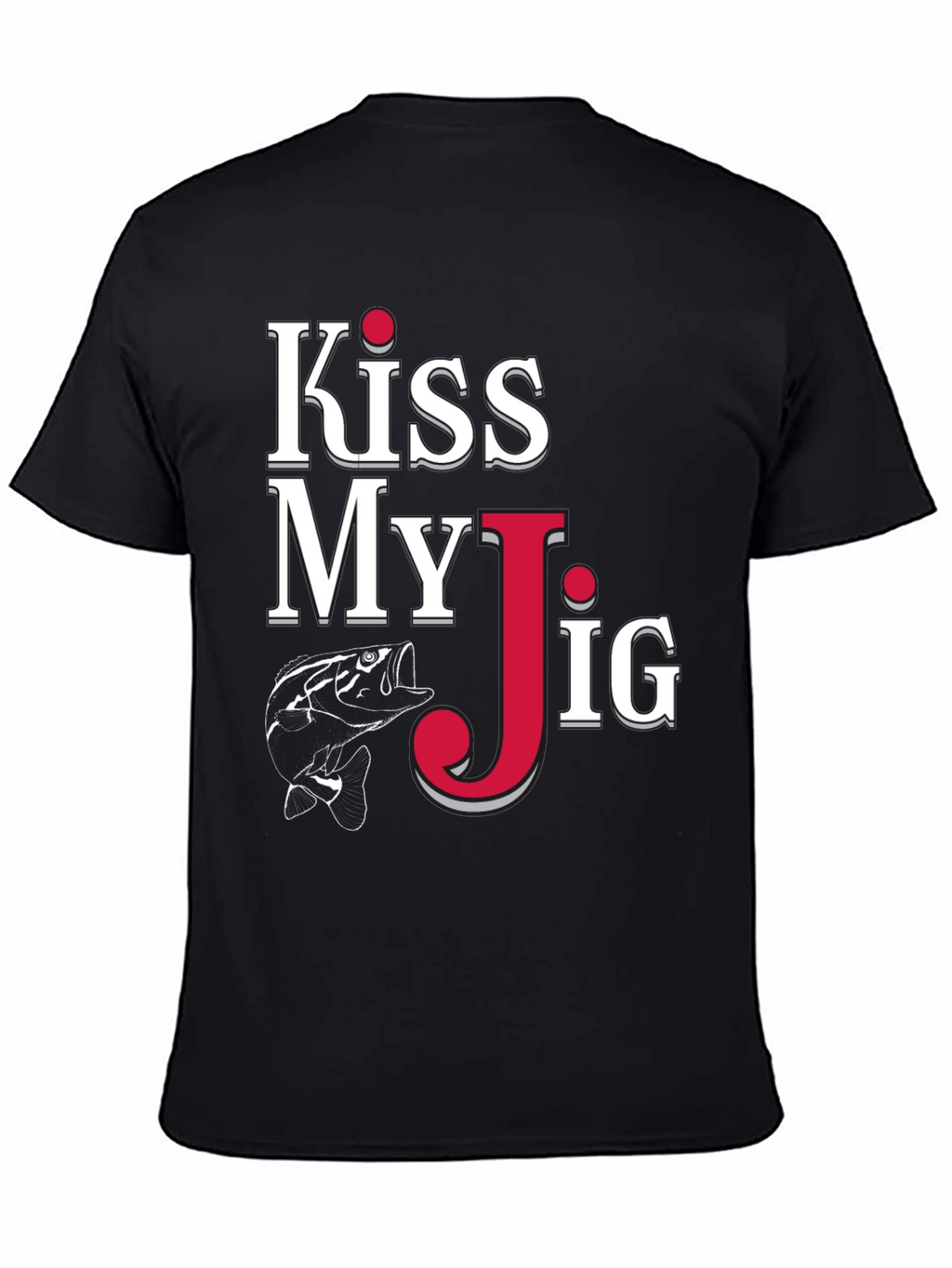 Kiss My Jig Black Fishing T-Shirt