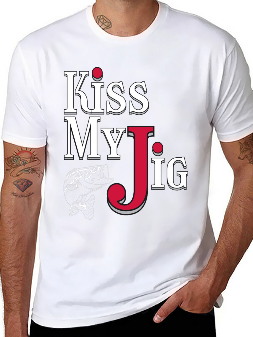 Kiss My Jig Black Fishing T-Shirt