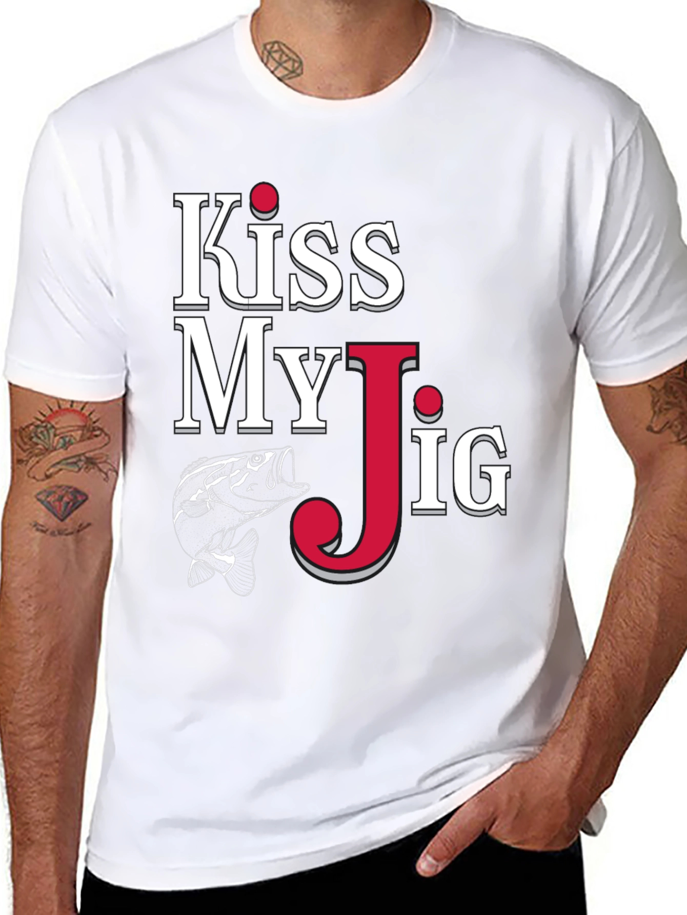 Kiss My Jig Black Fishing T-Shirt