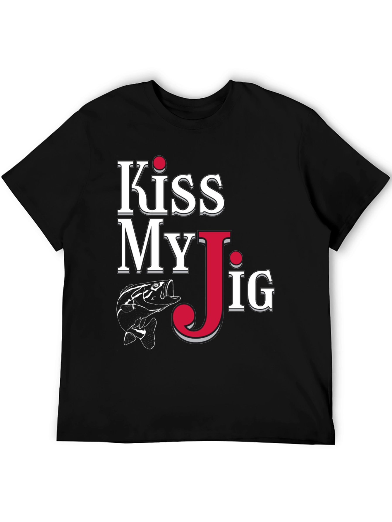 Kiss My Jig Black Fishing T-Shirt