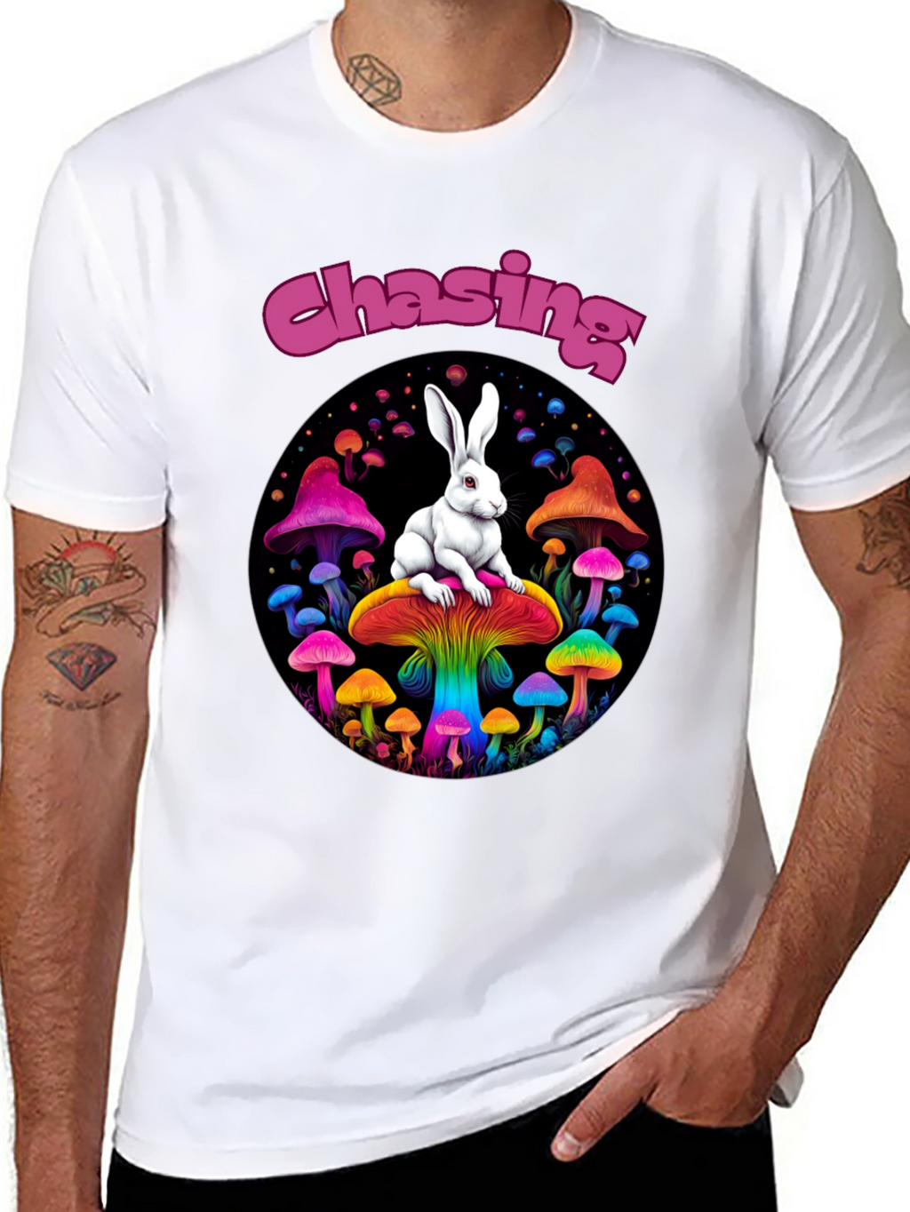 Chasing Rabbit Mushroom Graphic Tee