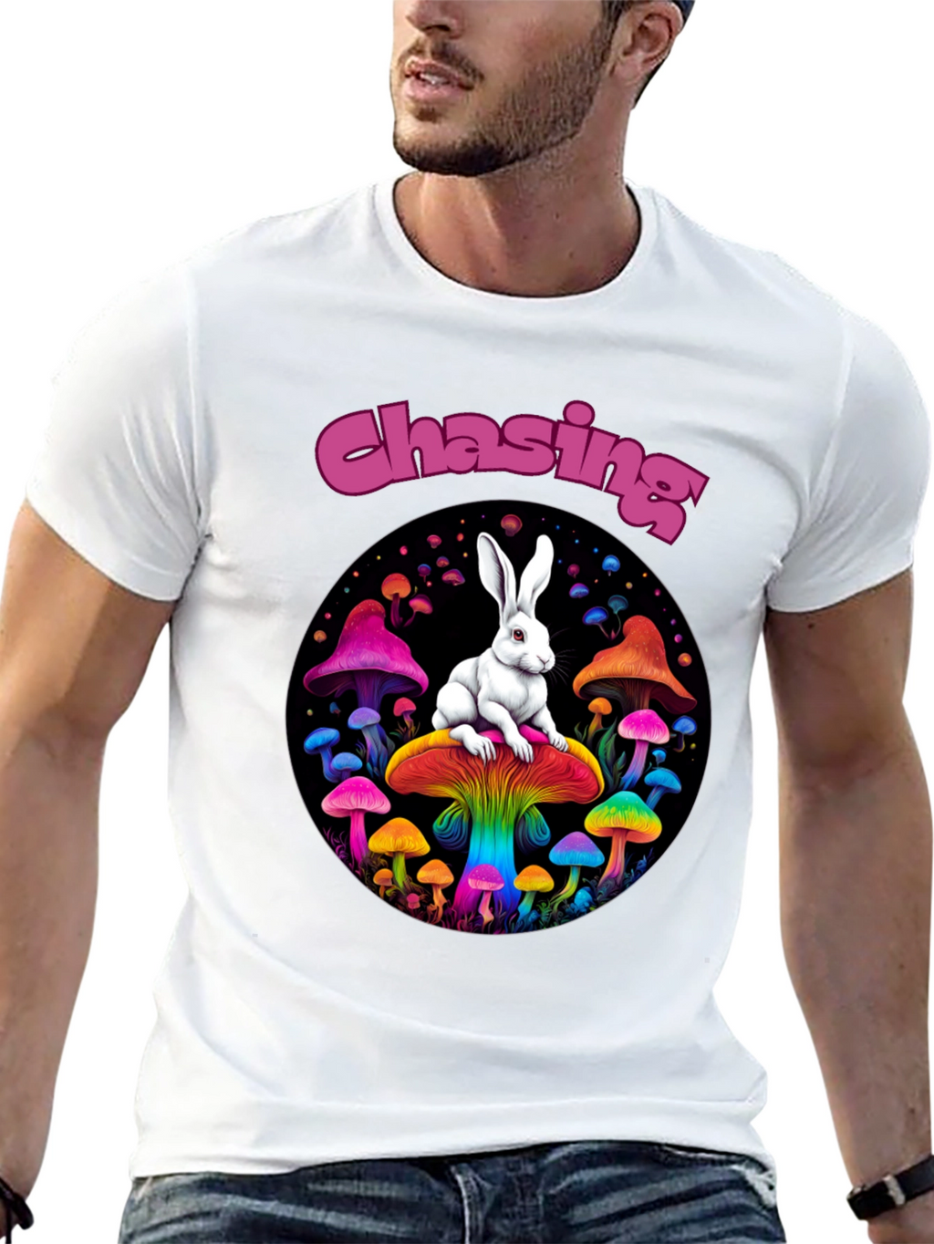 Chasing Rabbit Mushroom Graphic Tee