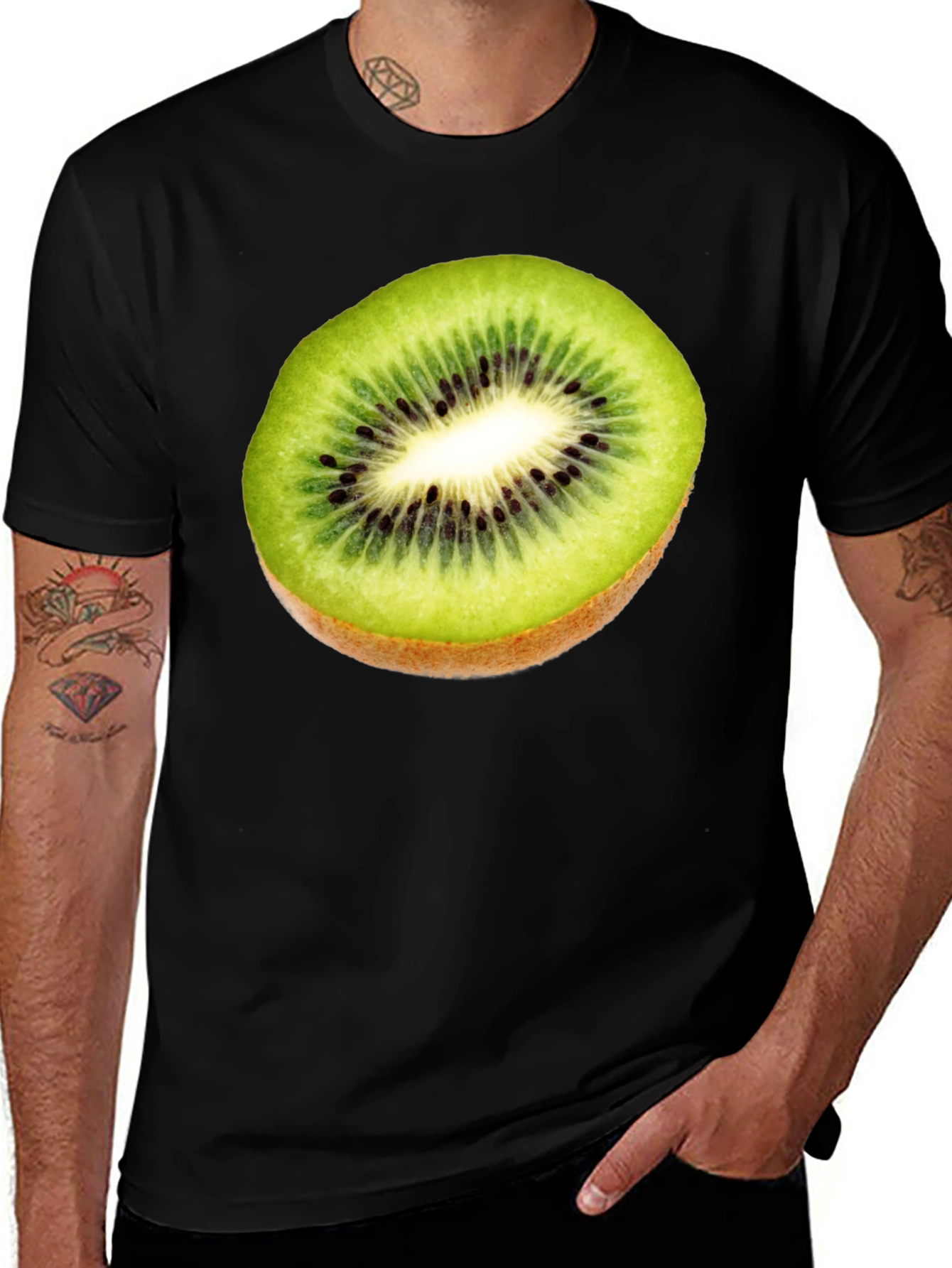 Kiwi Slice Graphic Tee - Fresh Fruit Shirt