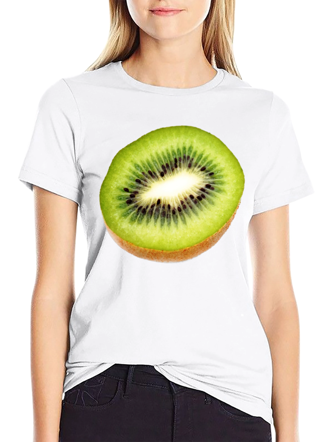 Kiwi Slice Graphic Tee - Fresh Fruit Shirt