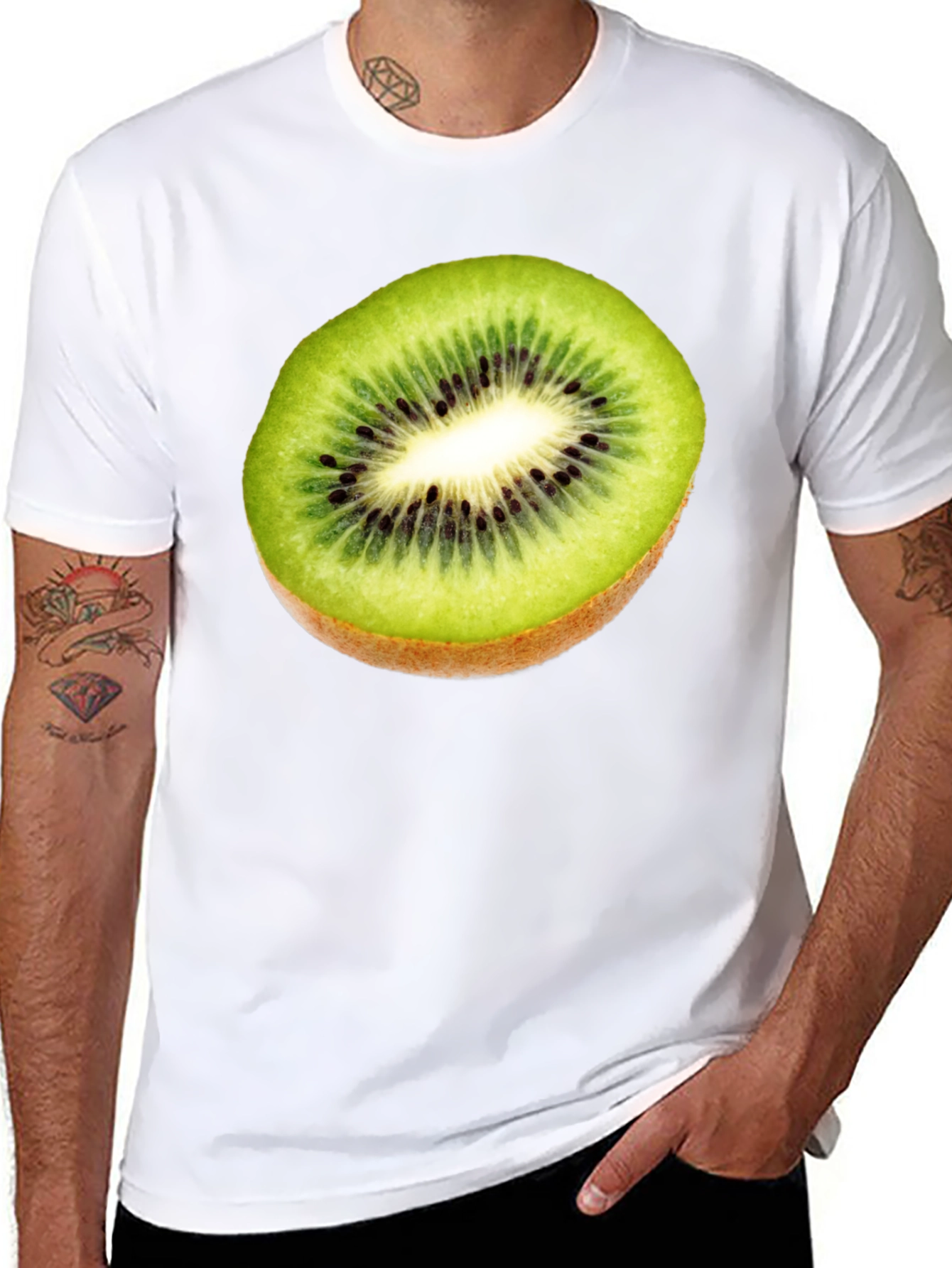 Kiwi Slice Graphic Tee - Fresh Fruit Shirt