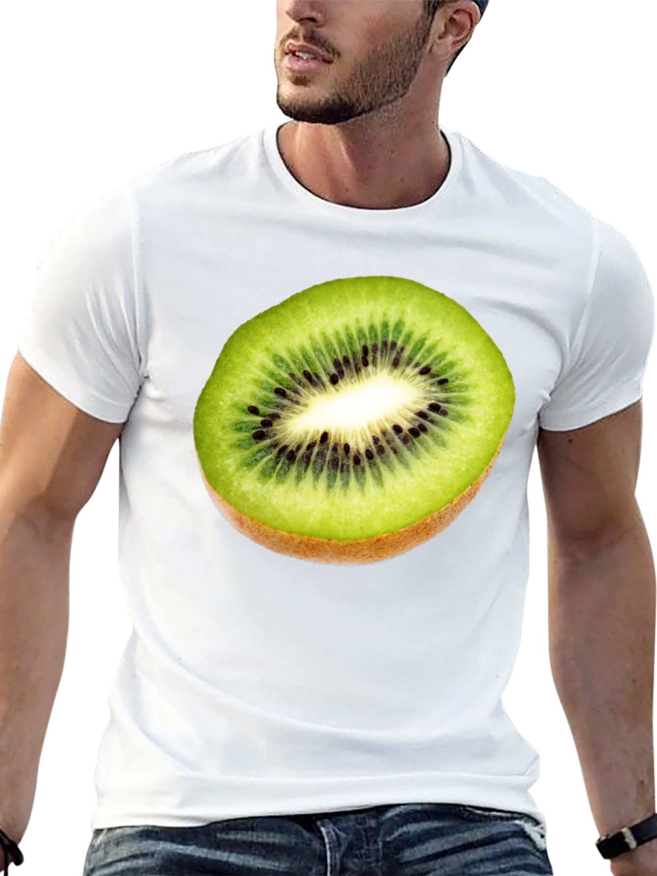 Kiwi Slice Graphic Tee - Fresh Fruit Shirt