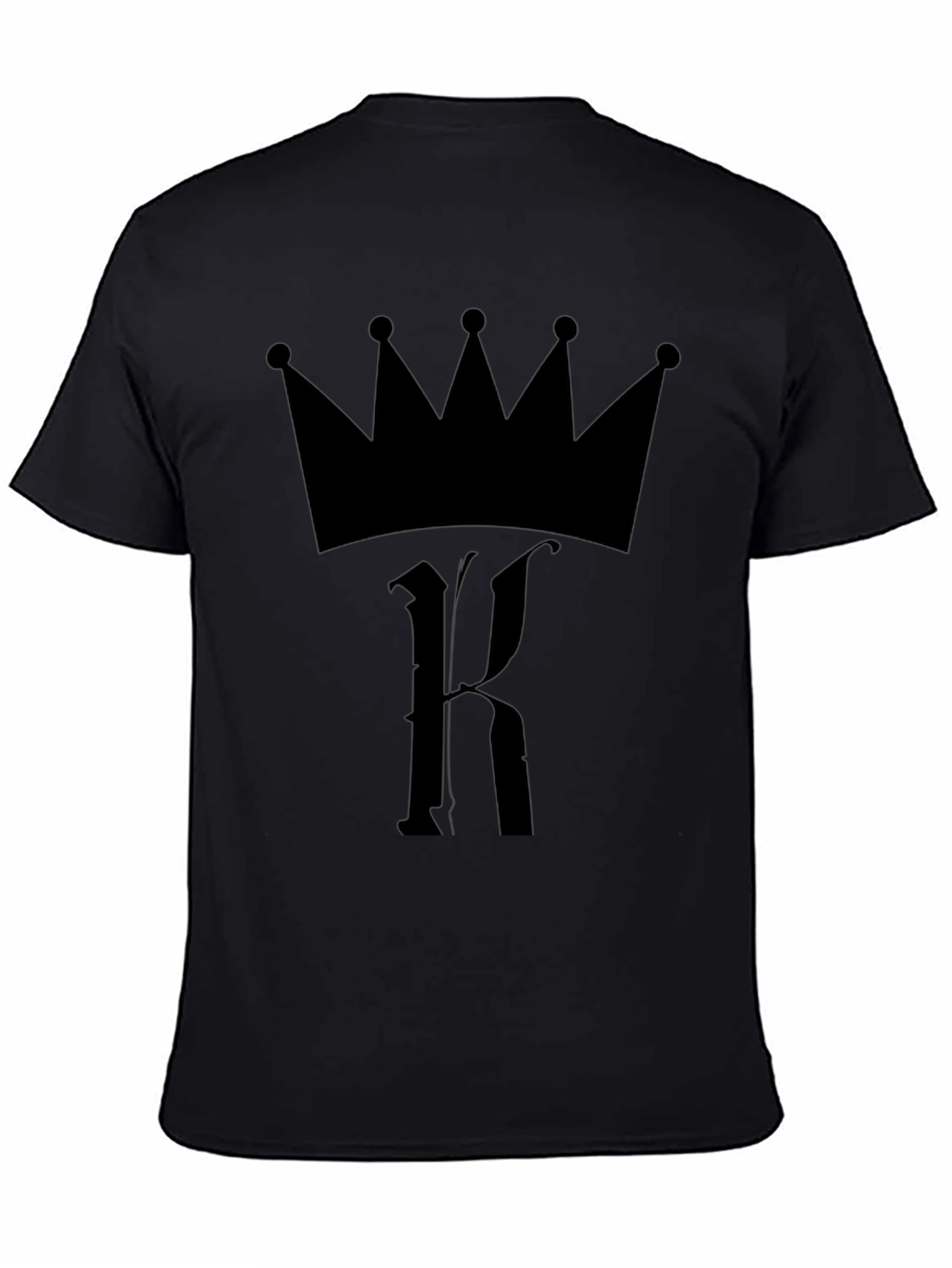 King Crown Initial K Black T-Shirt - Urban Style