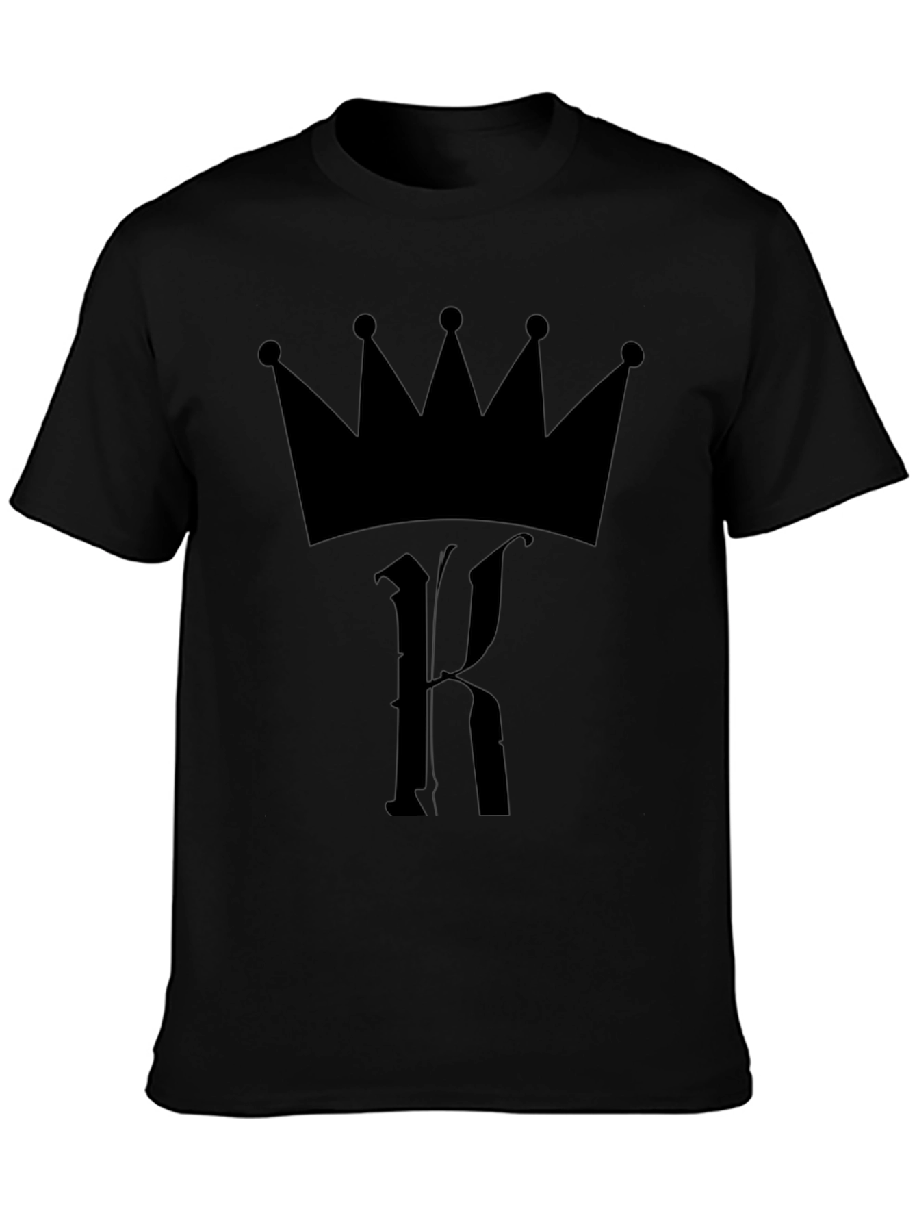 King Crown Initial K Black T-Shirt - Urban Style