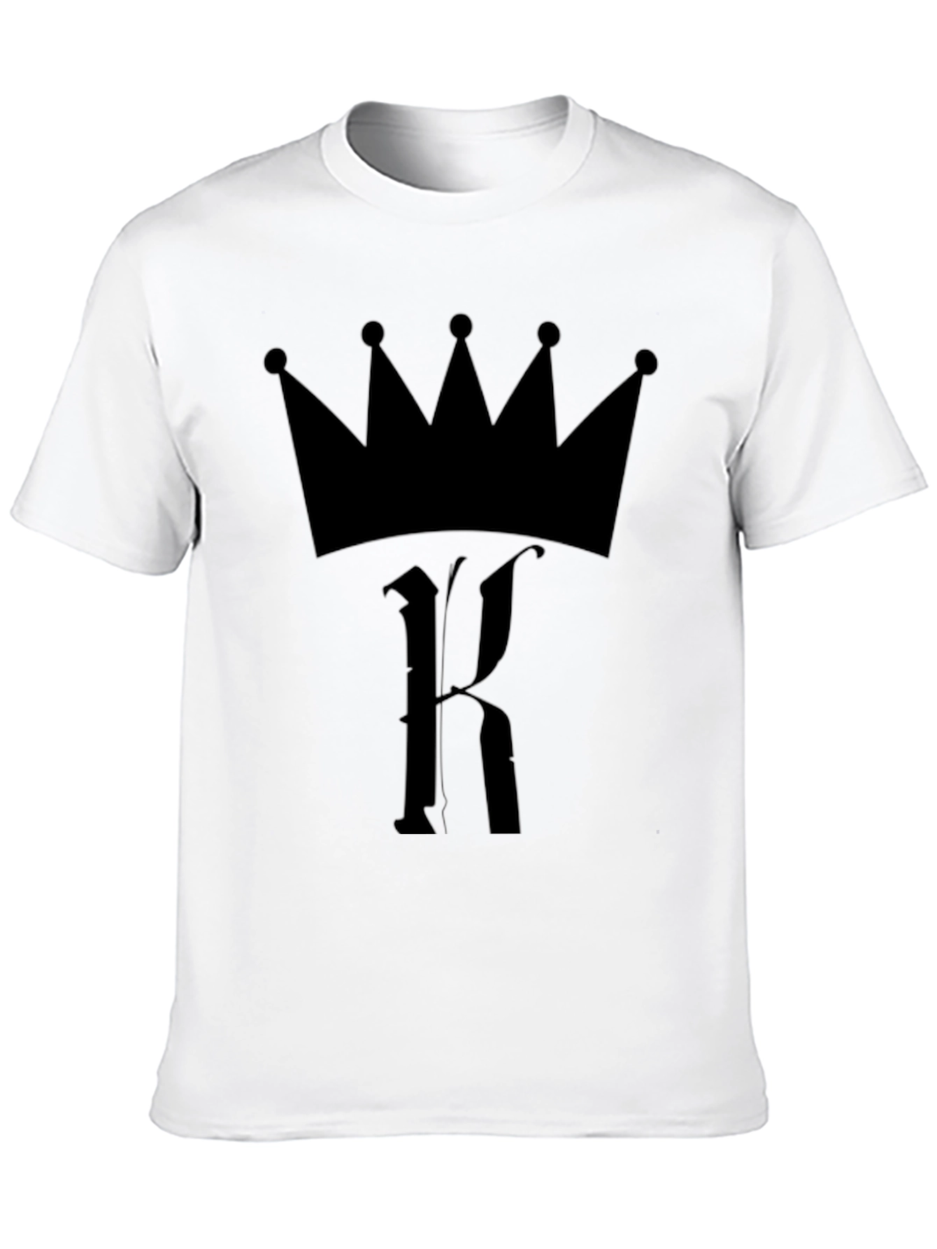 King Crown Initial K Black T-Shirt - Urban Style