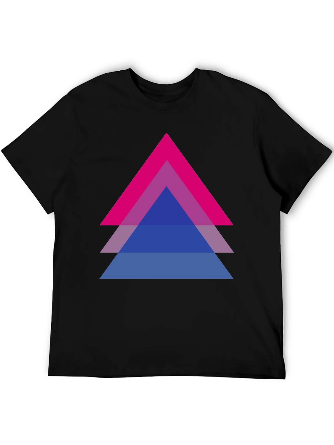 Bisexual Pride Triangle Graphic Tee - Black