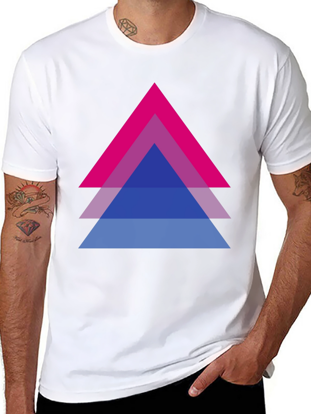 Bisexual Pride Triangle Graphic Tee - Black