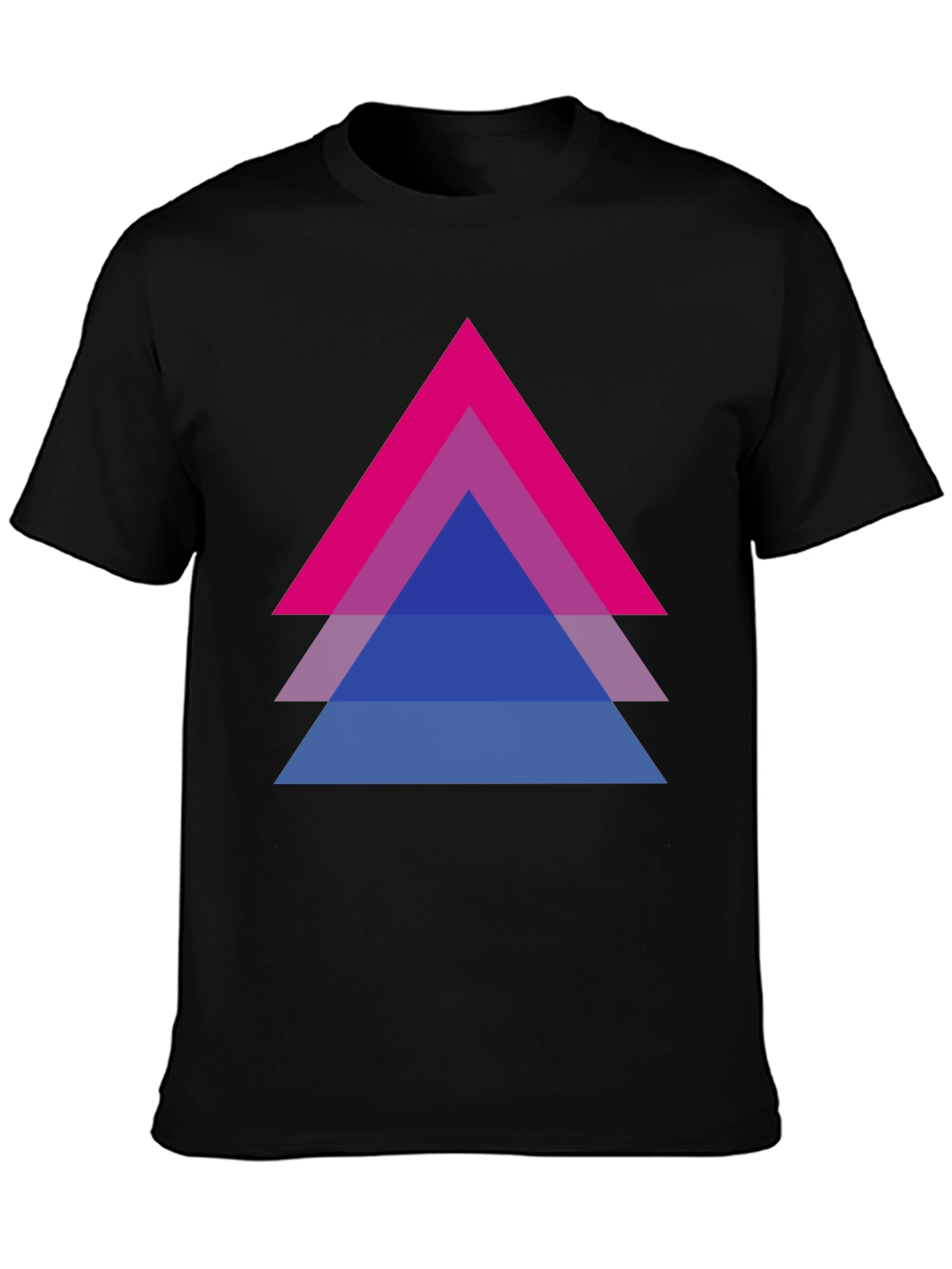 Bisexual Pride Triangle Graphic Tee - Black