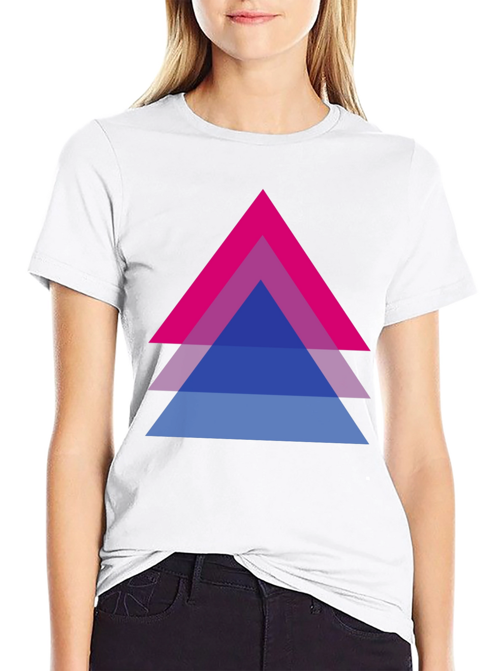 Bisexual Pride Triangle Graphic Tee - Black