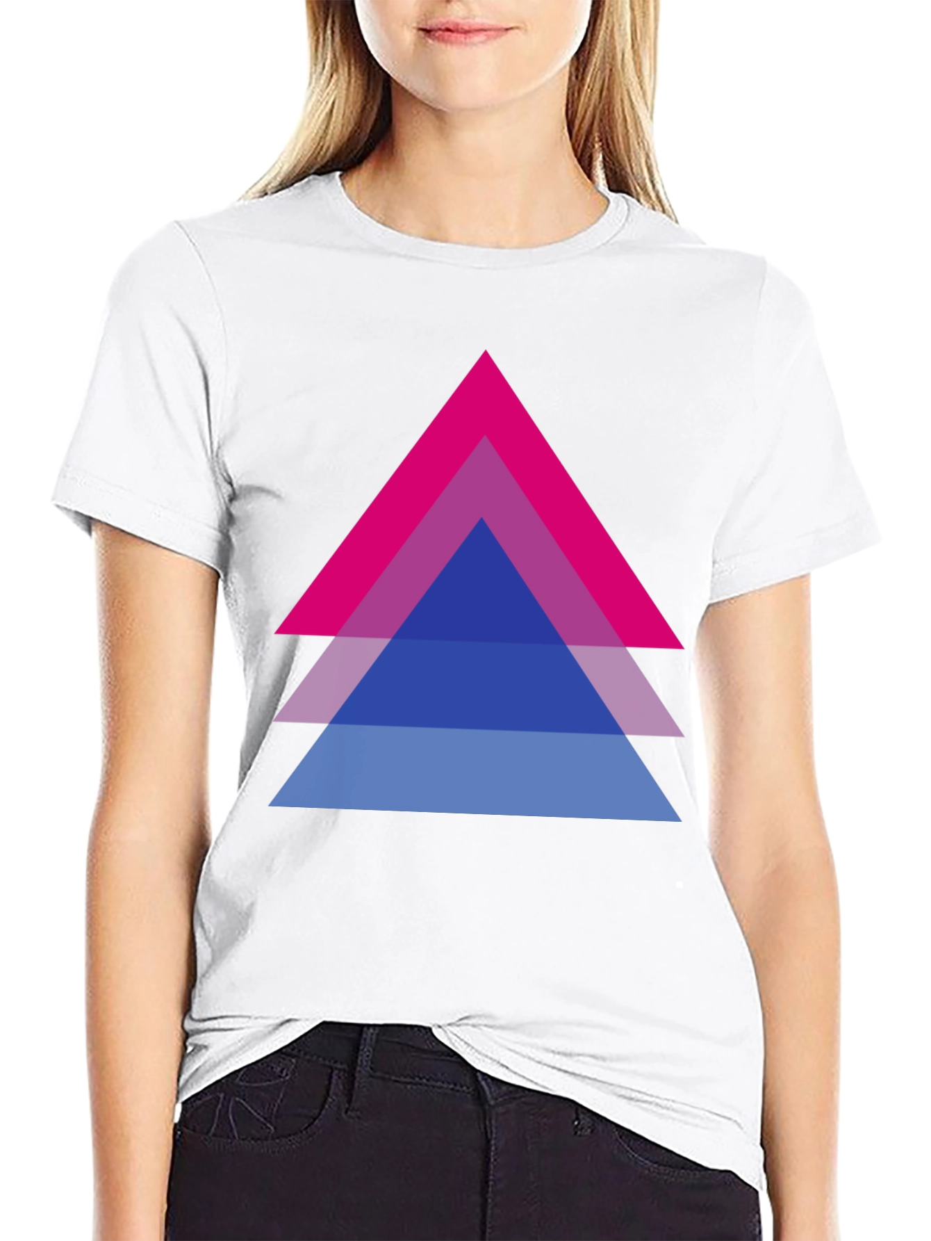 Bisexual Pride Triangle Graphic Tee - Black