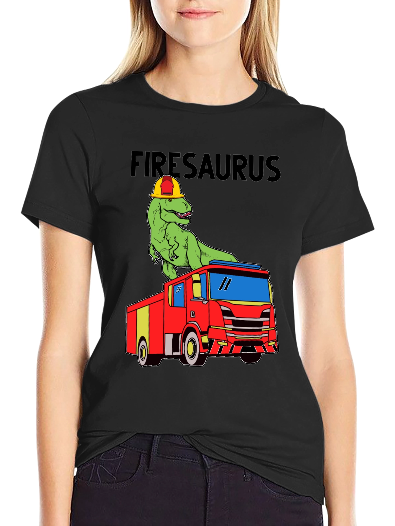 Firesaurus T-Shirt - Dinosaur Fire Truck Tee