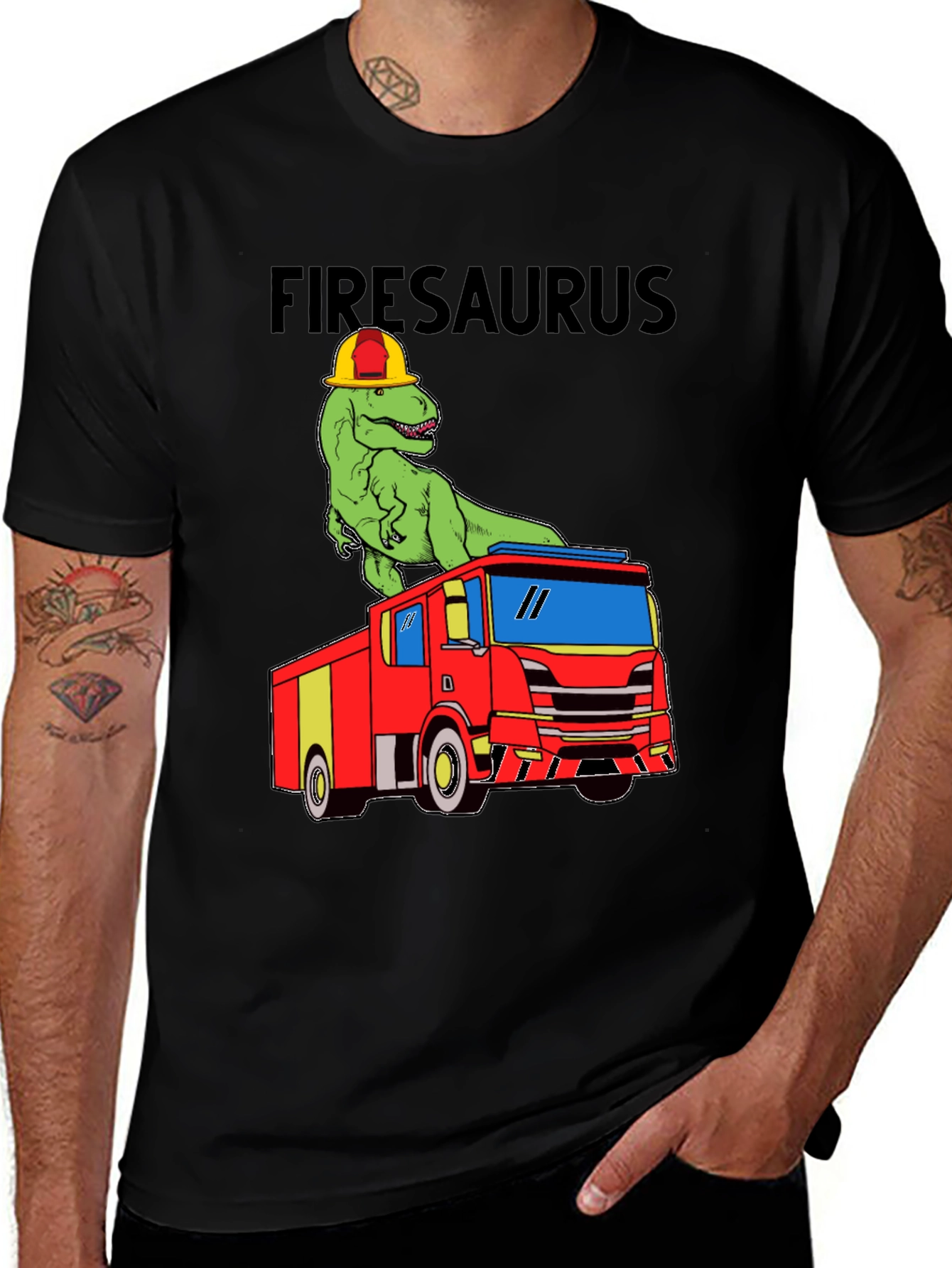 Firesaurus T-Shirt - Dinosaur Fire Truck Tee