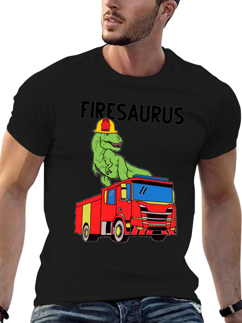 Firesaurus T-Shirt - Dinosaur Fire Truck Tee