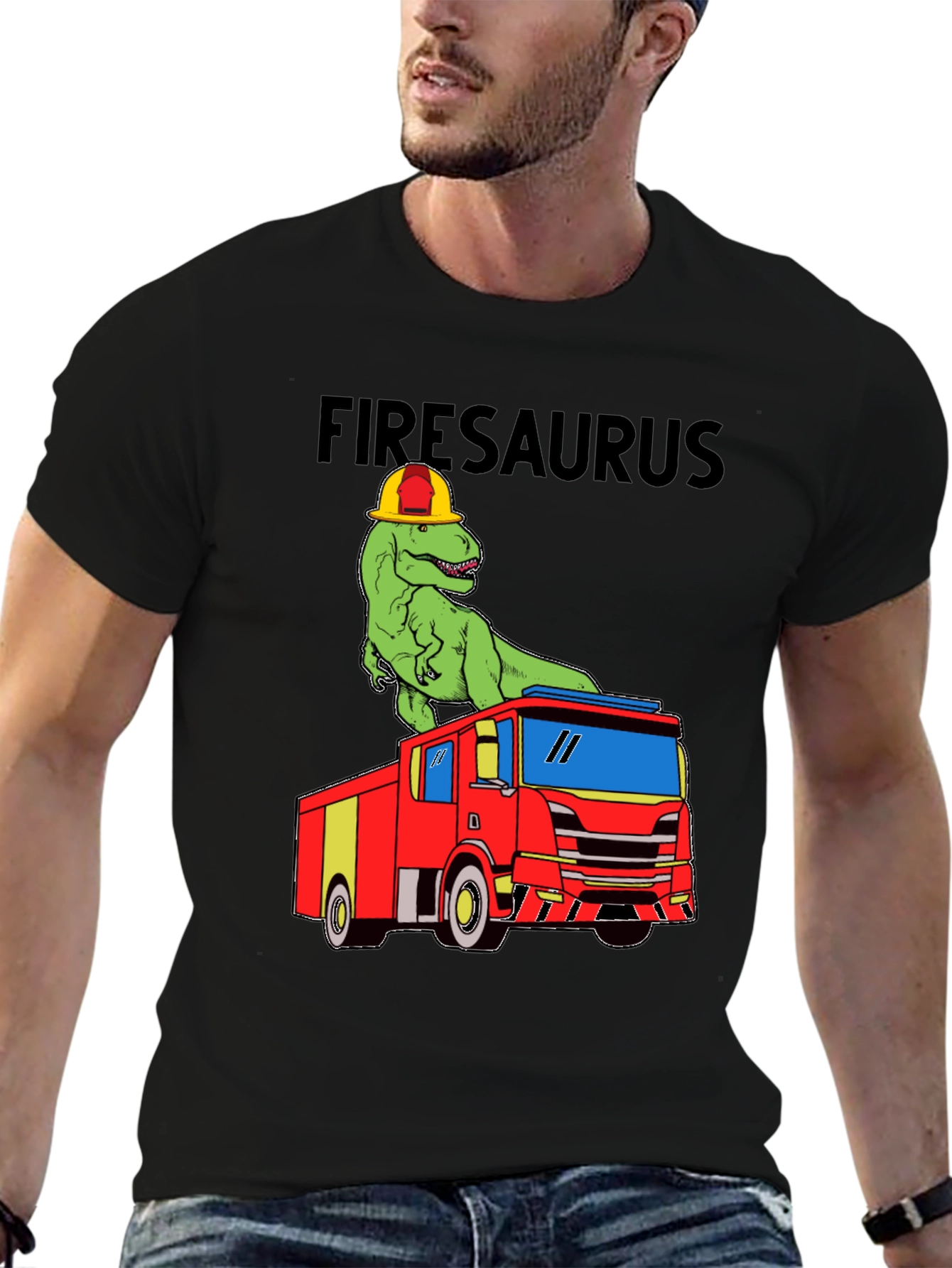 Firesaurus T-Shirt - Dinosaur Fire Truck Tee