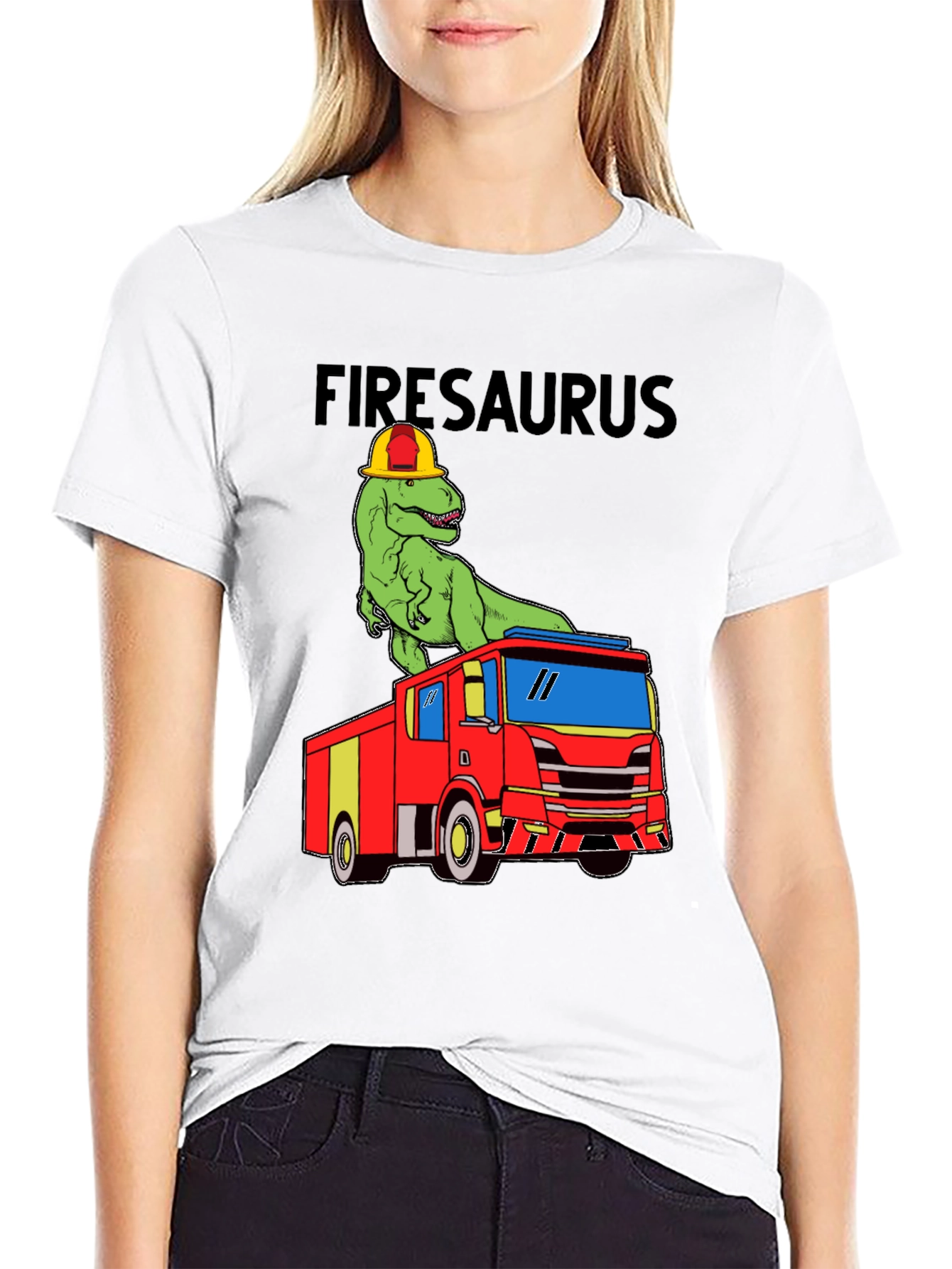 Firesaurus T-Shirt - Dinosaur Fire Truck Tee