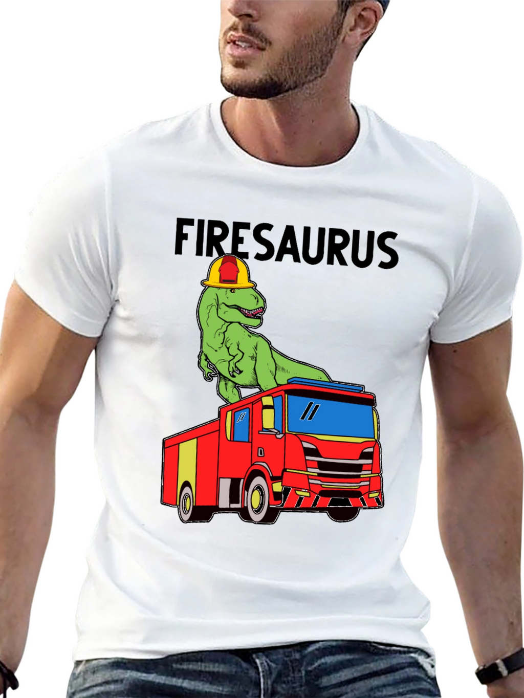 Firesaurus T-Shirt - Dinosaur Fire Truck Tee