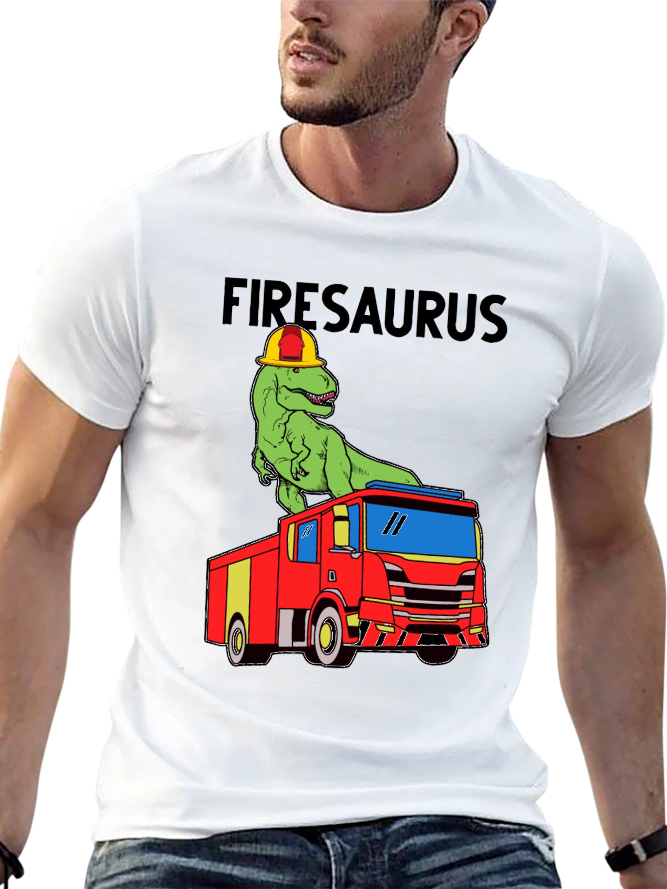 Firesaurus T-Shirt - Dinosaur Fire Truck Tee