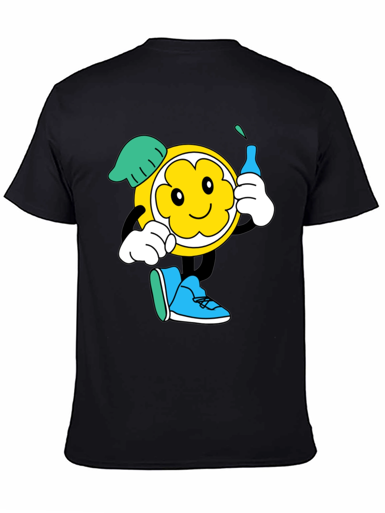 Cartoon Character Graphic Black T-Shirt