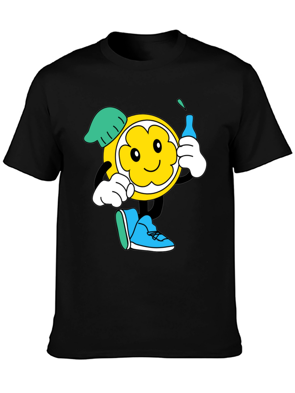Cartoon Character Graphic Black T-Shirt