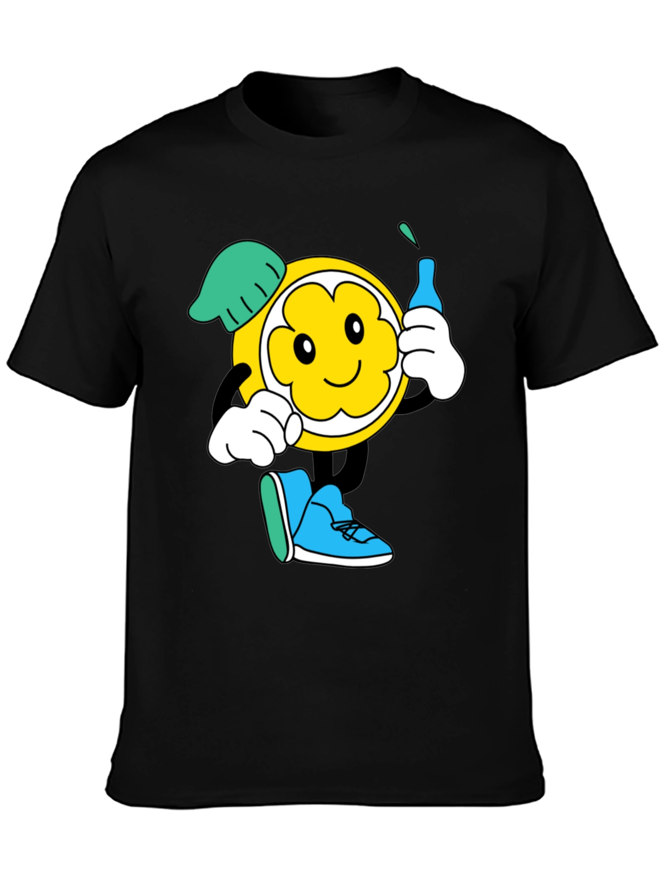Cartoon Character Graphic Black T-Shirt