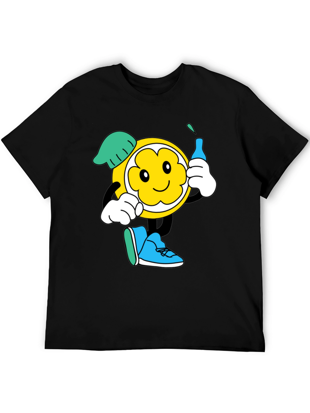 Cartoon Character Graphic Black T-Shirt