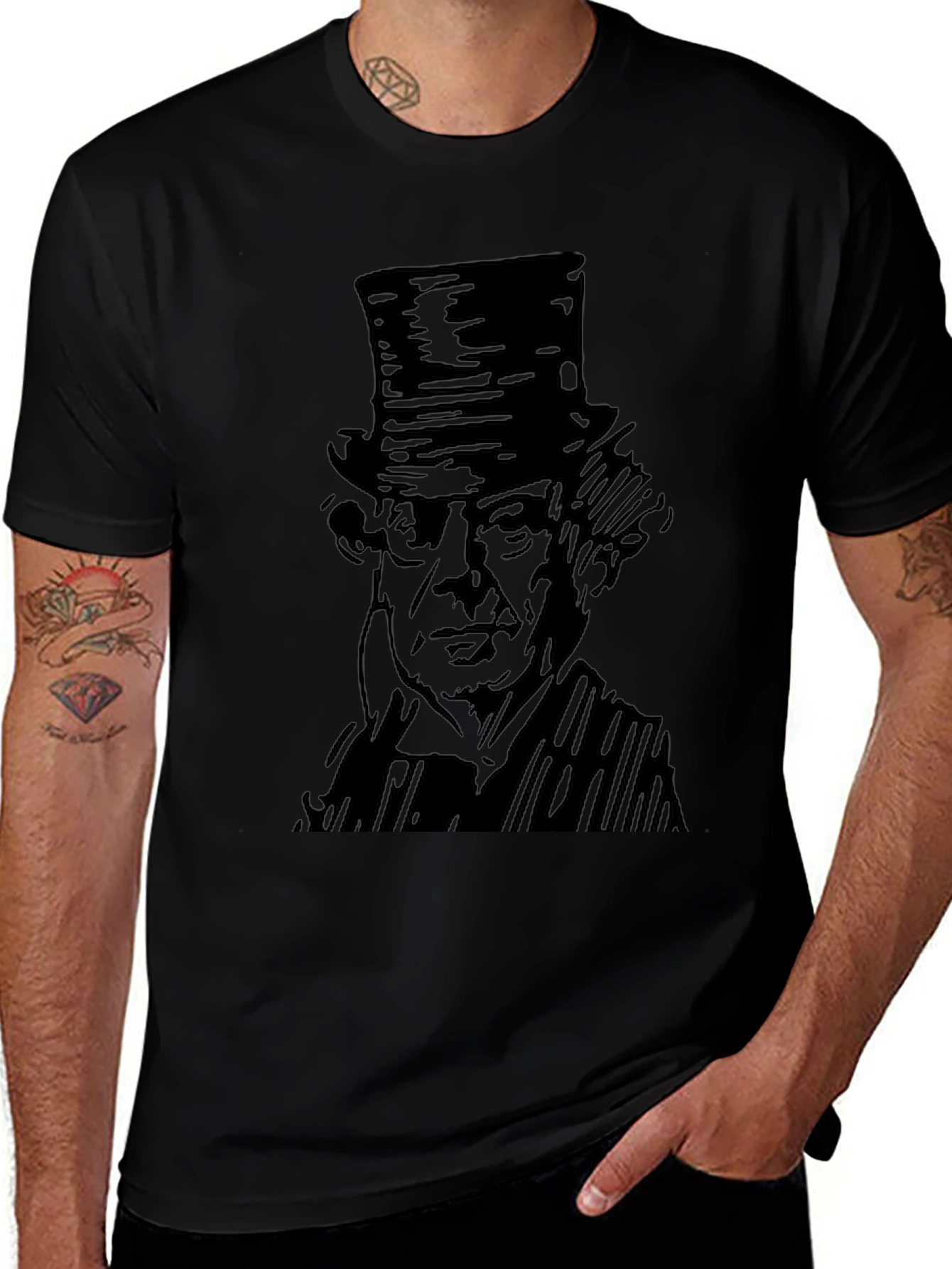 Gentlemans Portrait Black T-Shirt