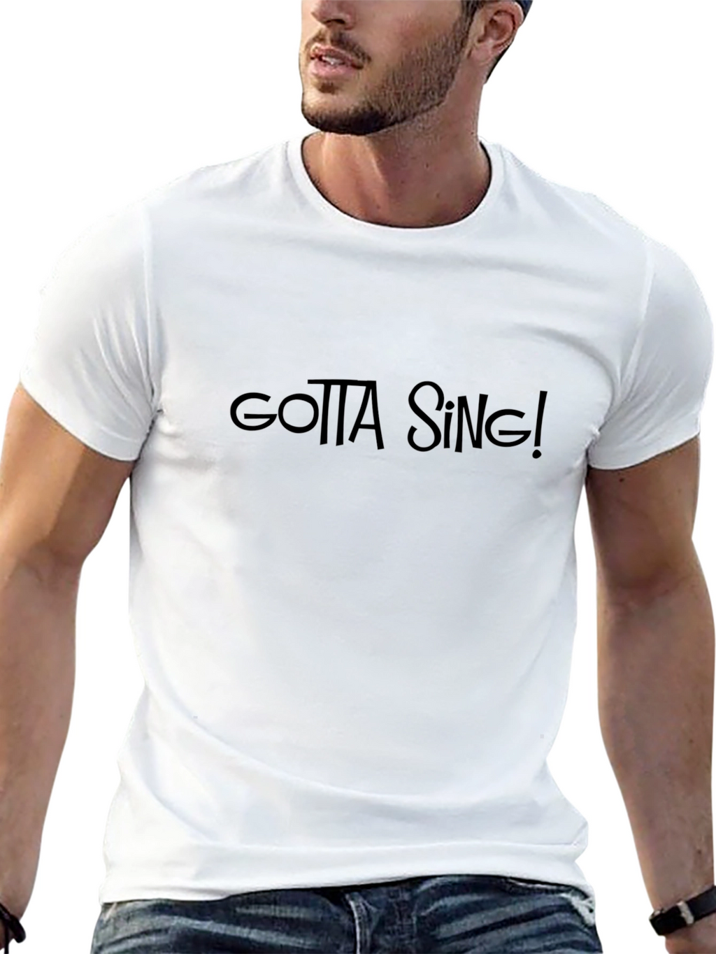 Gotta Sing! Black Crew Neck T-Shirt