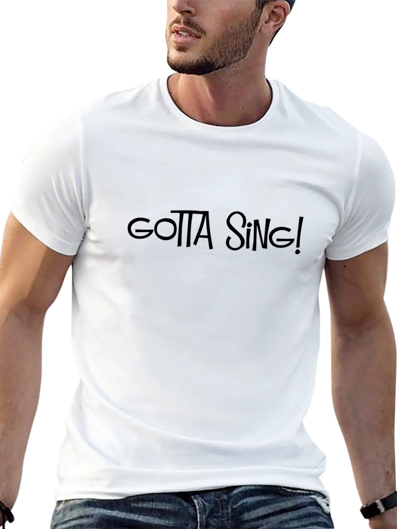 Gotta Sing! Black Crew Neck T-Shirt