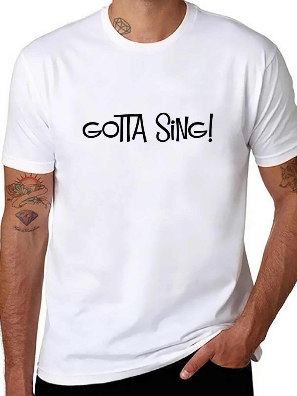 Gotta Sing! Black Crew Neck T-Shirt