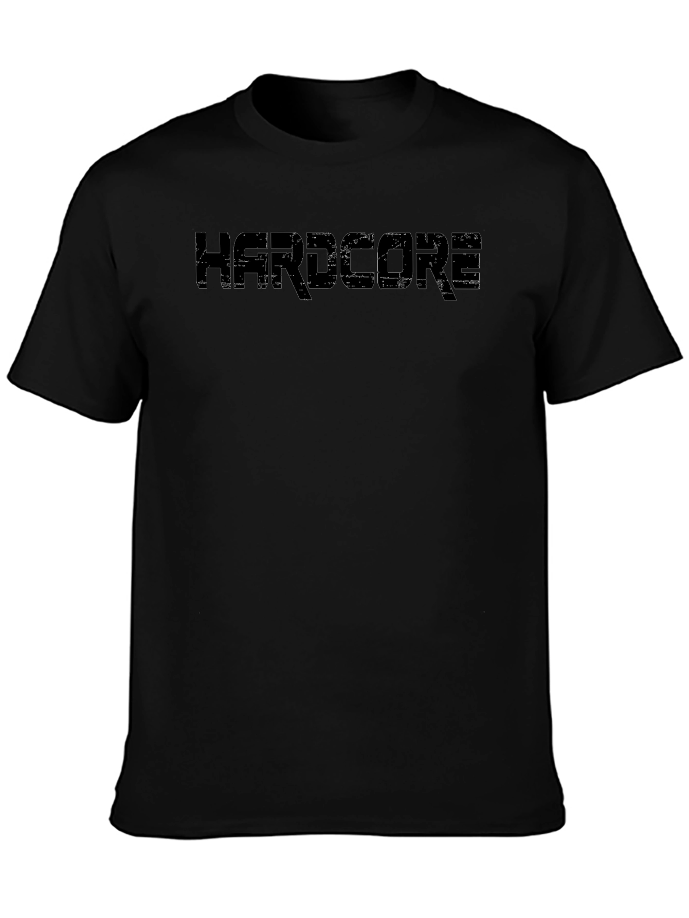 Hardcore Black Graphic Tee - Mens Crew Neck
