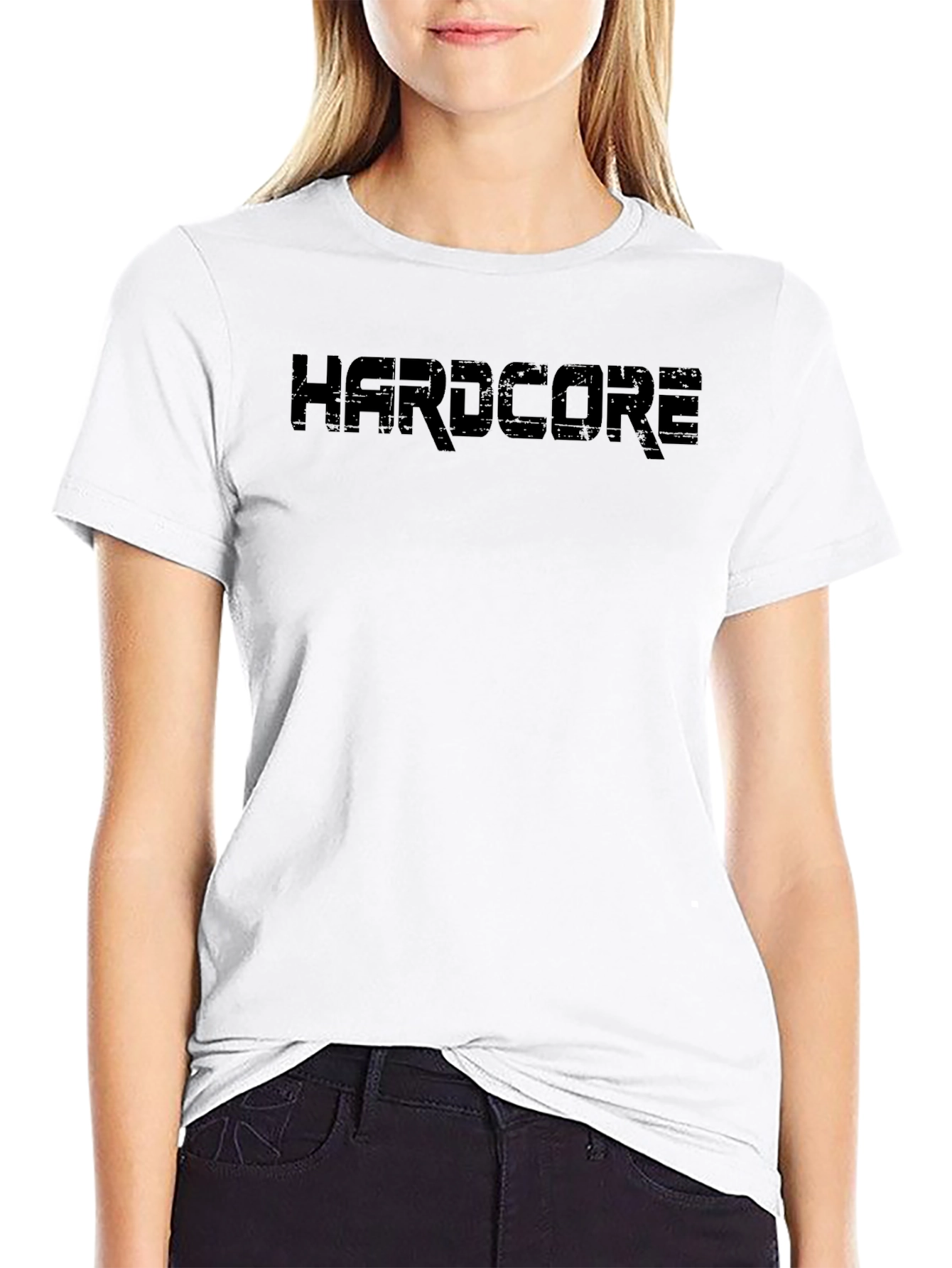 Hardcore Black Graphic Tee - Mens Crew Neck