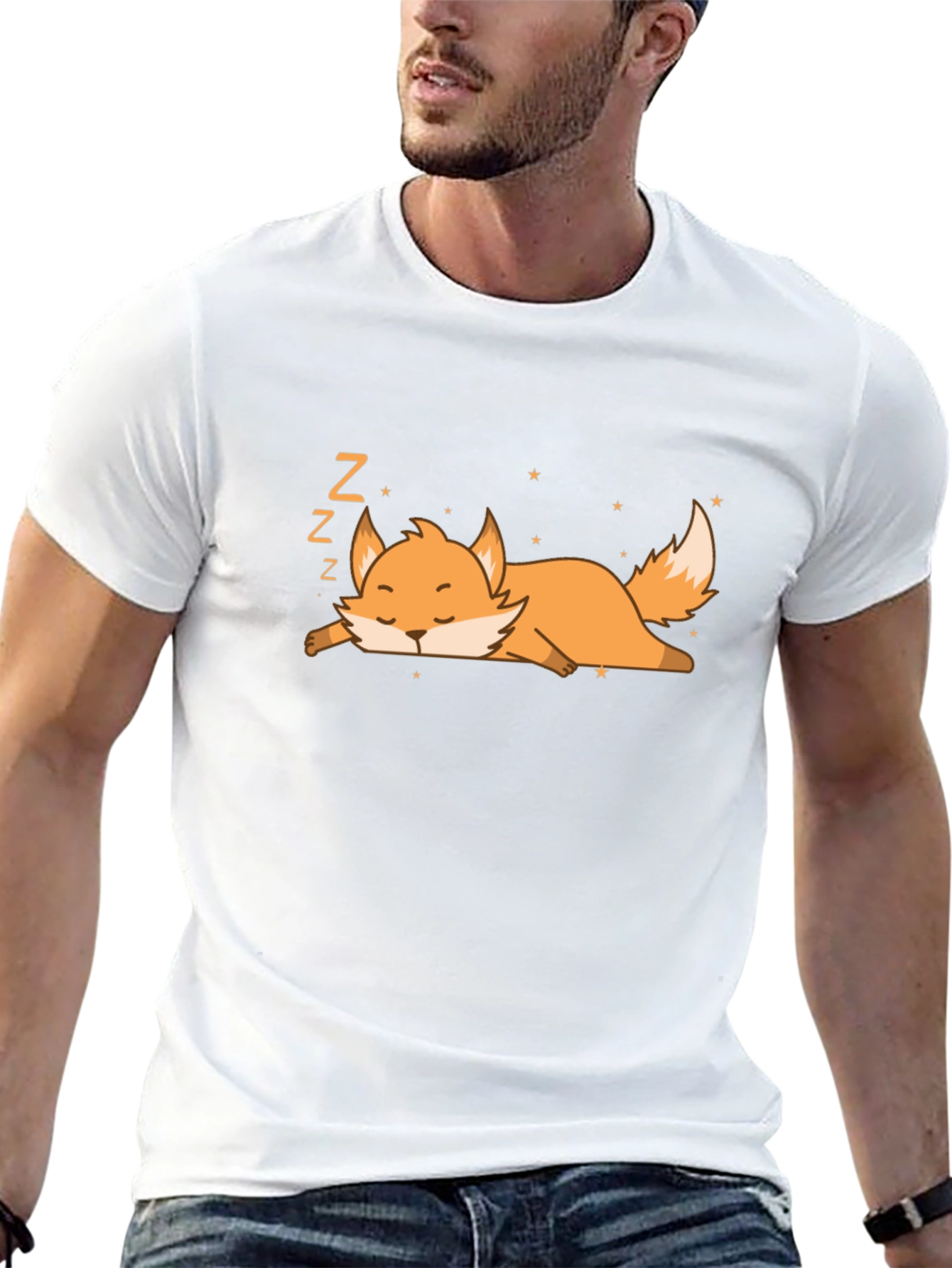 Cute Sleeping Fox Graphic T-Shirt - Unisex