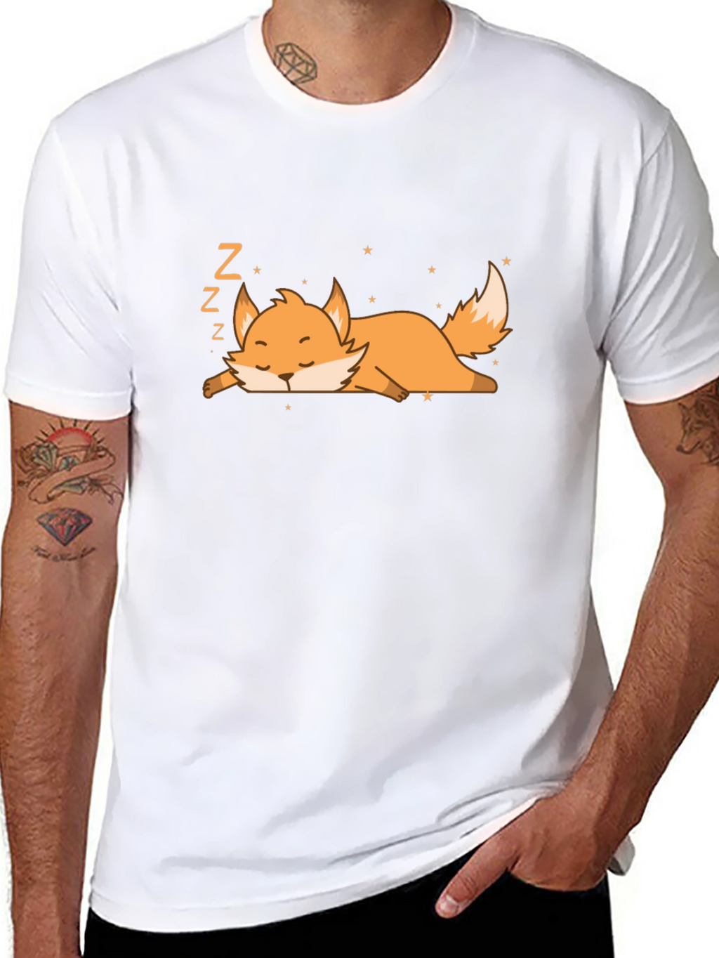 Cute Sleeping Fox Graphic T-Shirt - Unisex