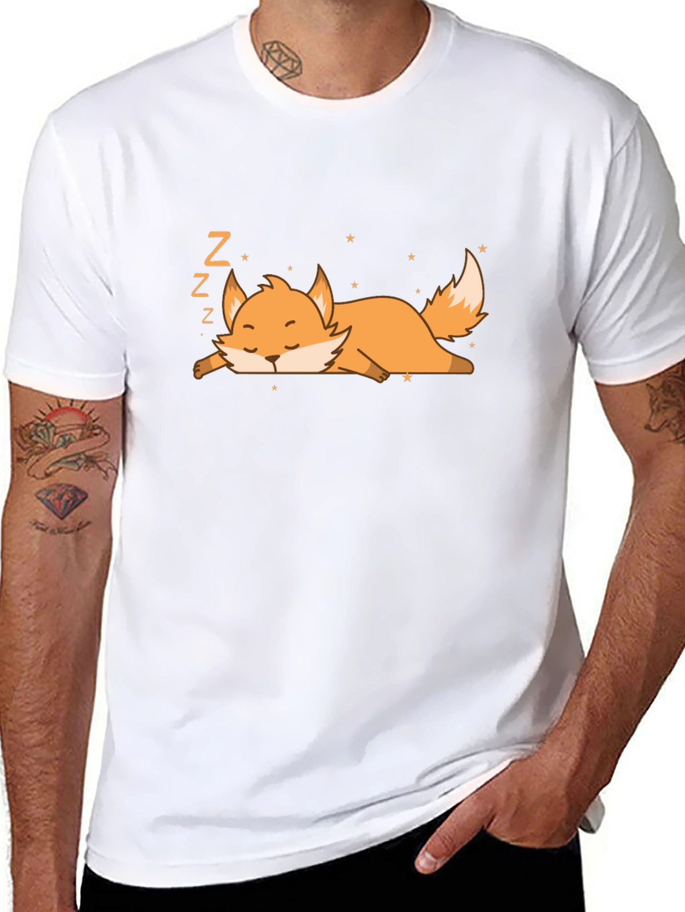 Cute Sleeping Fox Graphic T-Shirt - Unisex