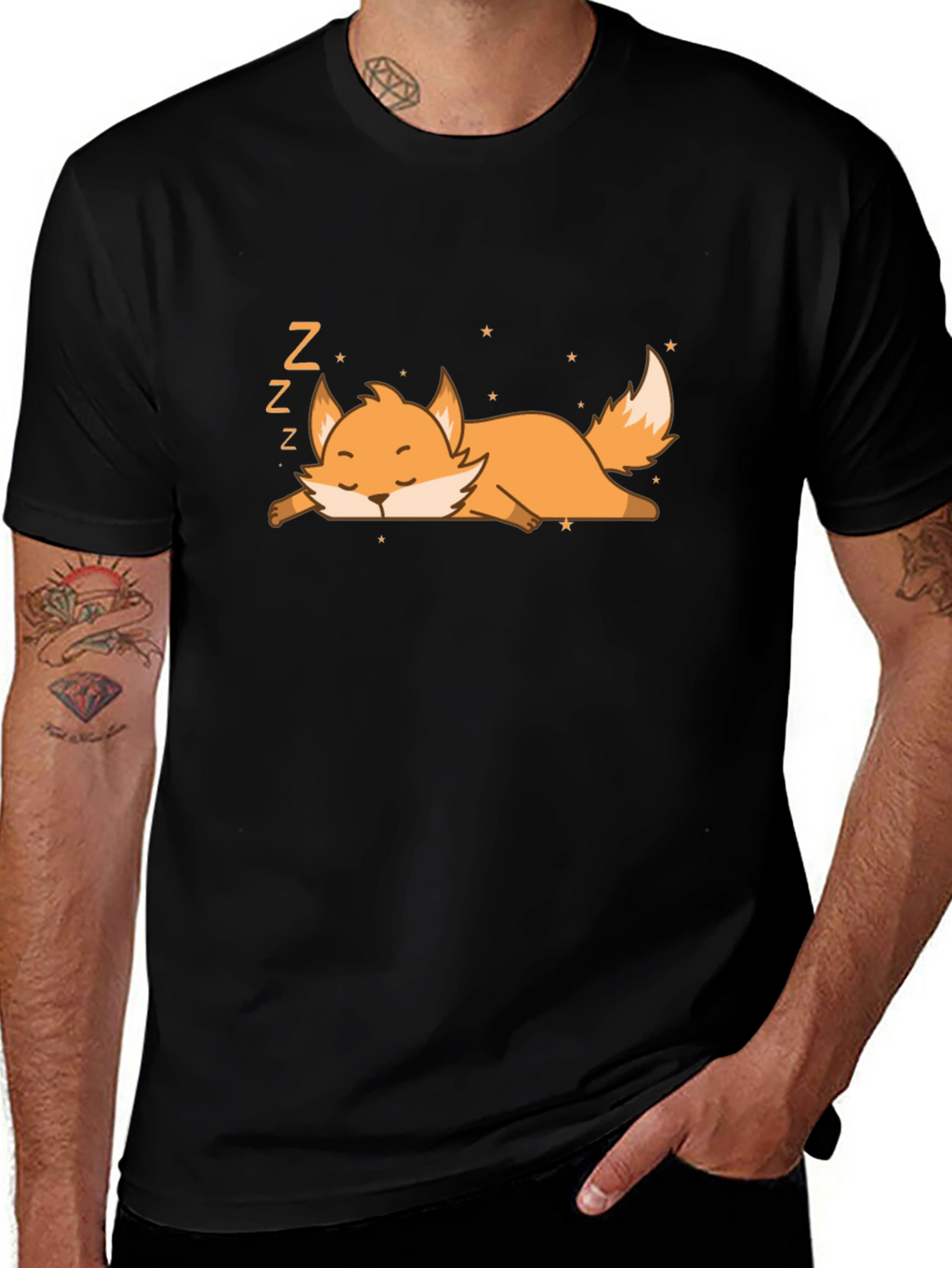 Cute Sleeping Fox Graphic T-Shirt - Unisex