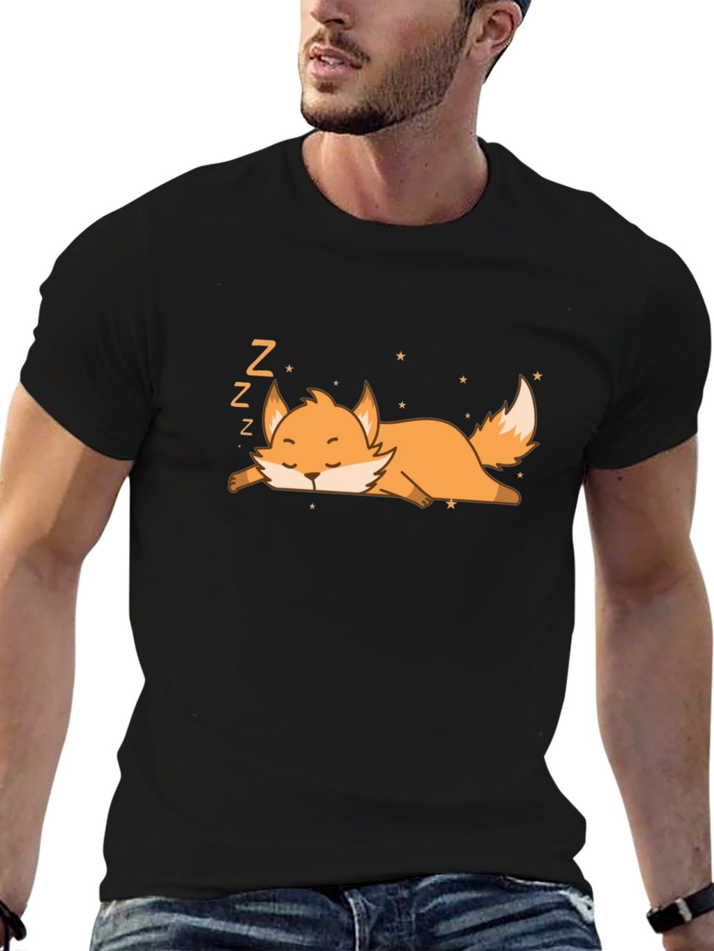 Cute Sleeping Fox Graphic T-Shirt - Unisex