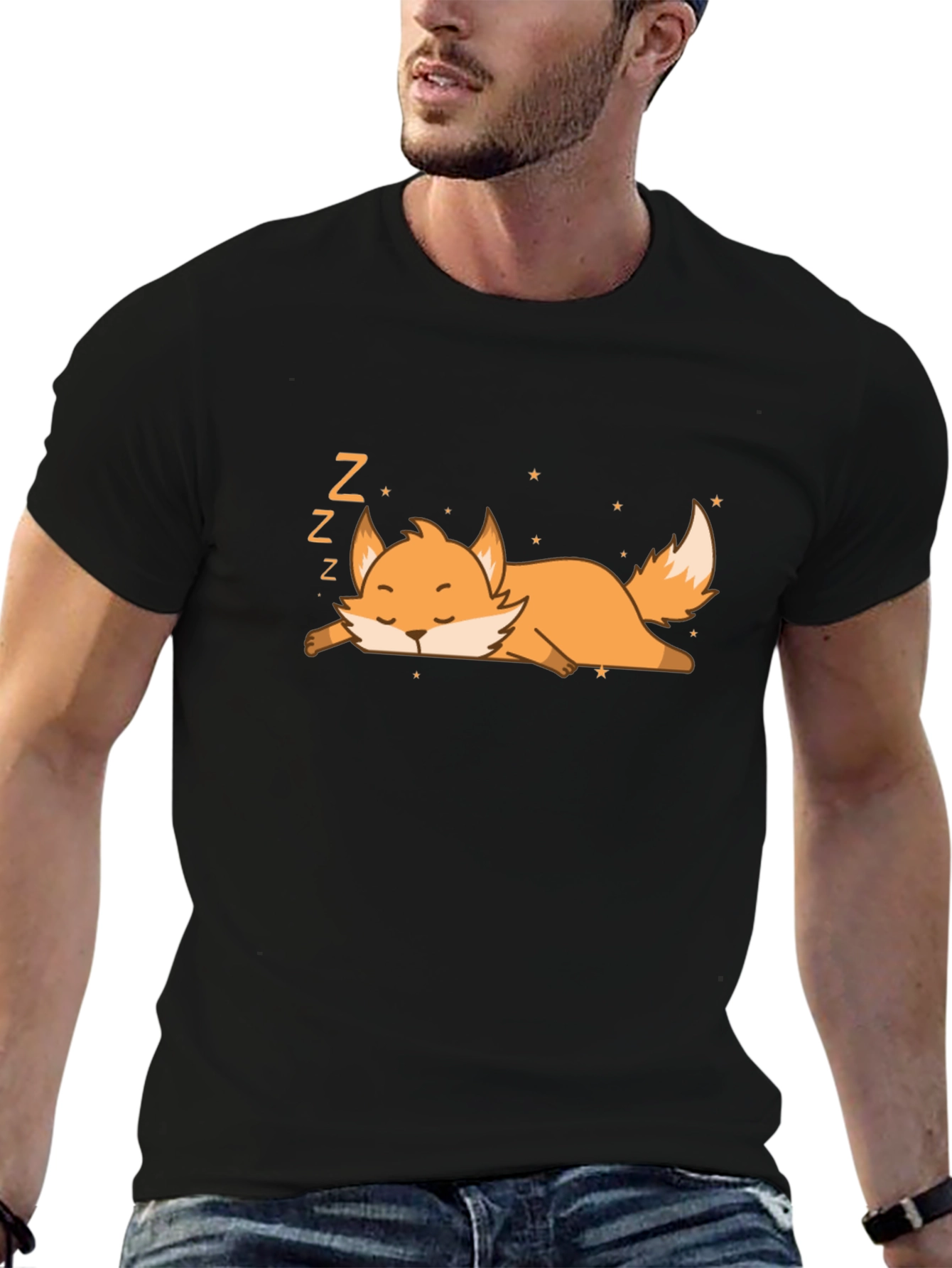 Cute Sleeping Fox Graphic T-Shirt - Unisex