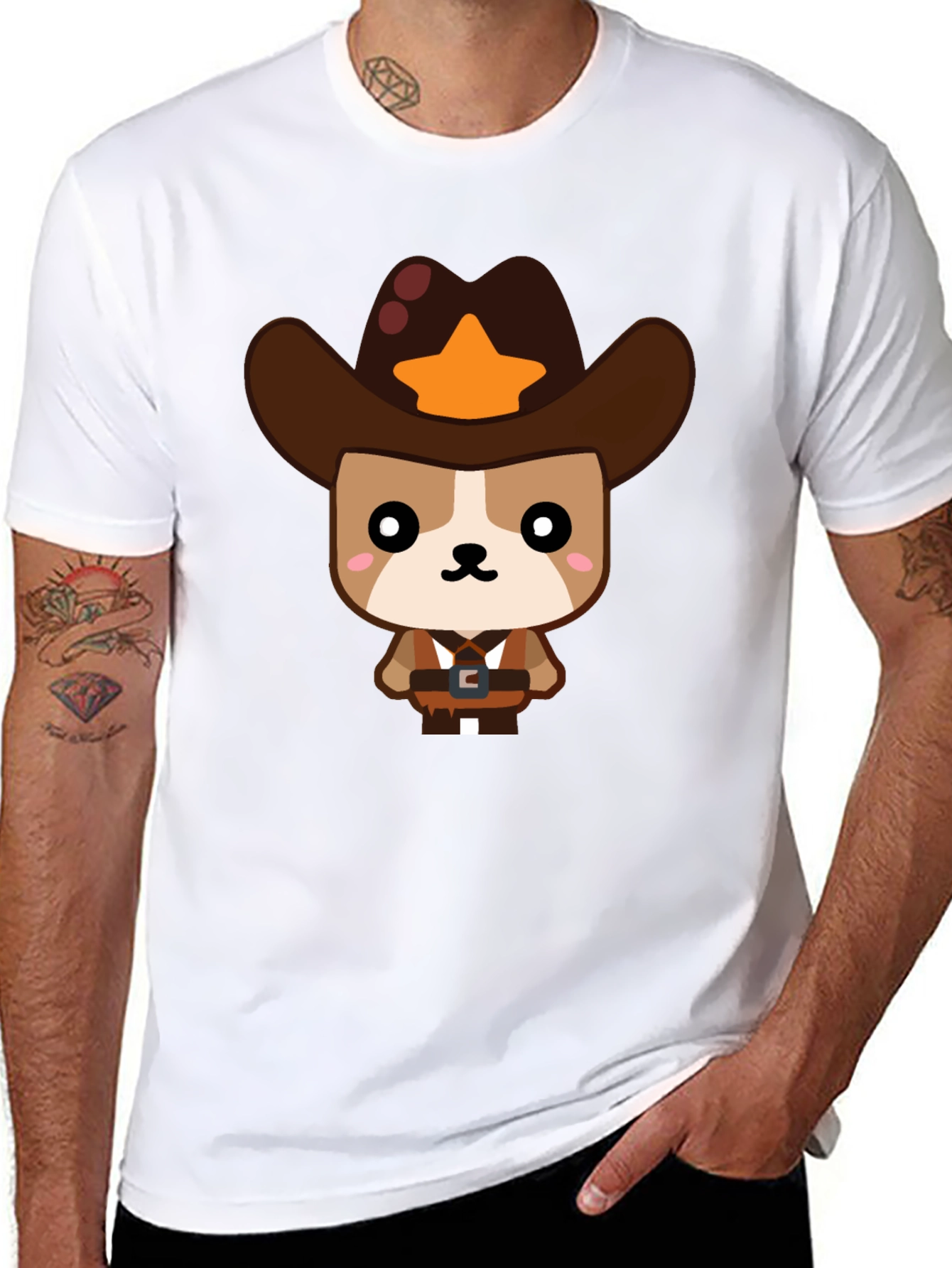 Cowboy Dog Graphic T-Shirt
