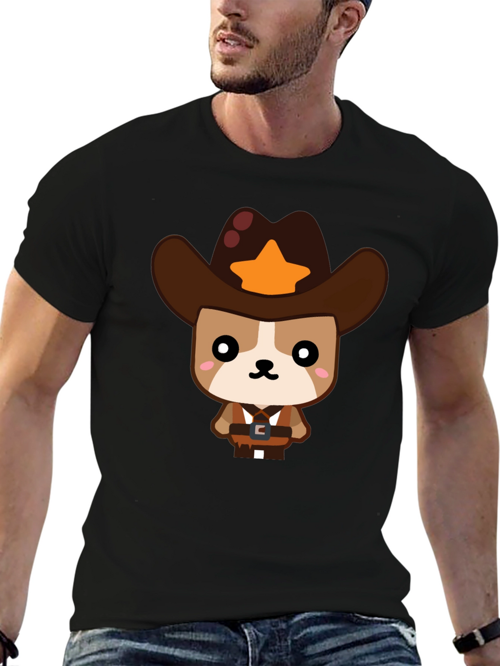 Cowboy Dog Graphic T-Shirt