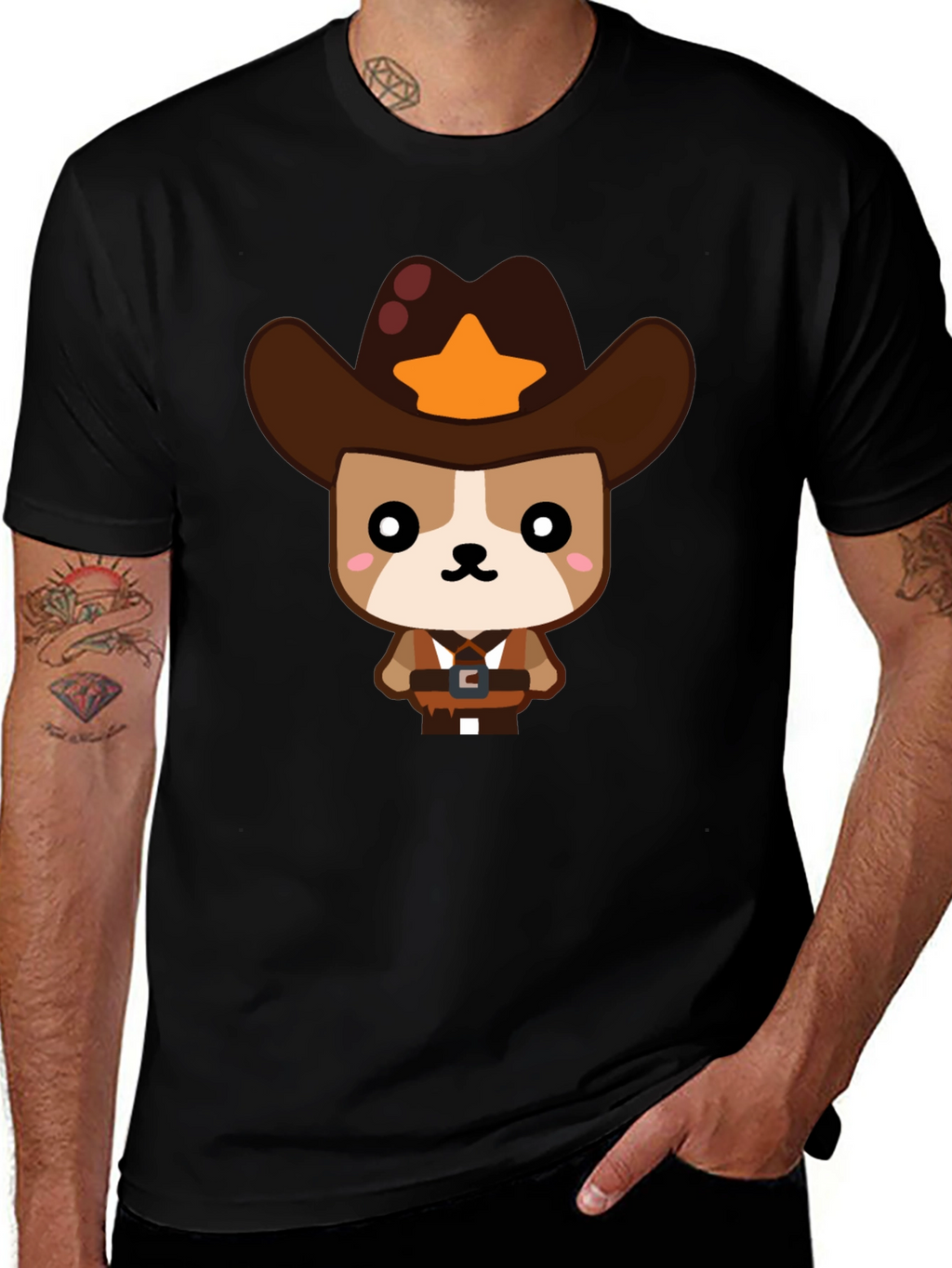 Cowboy Dog Graphic T-Shirt