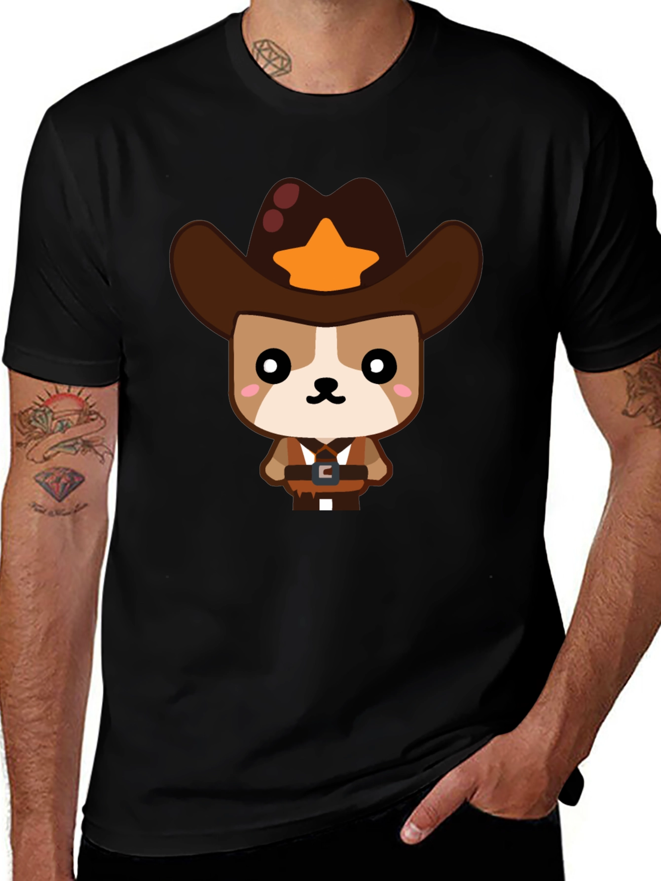 Cowboy Dog Graphic T-Shirt