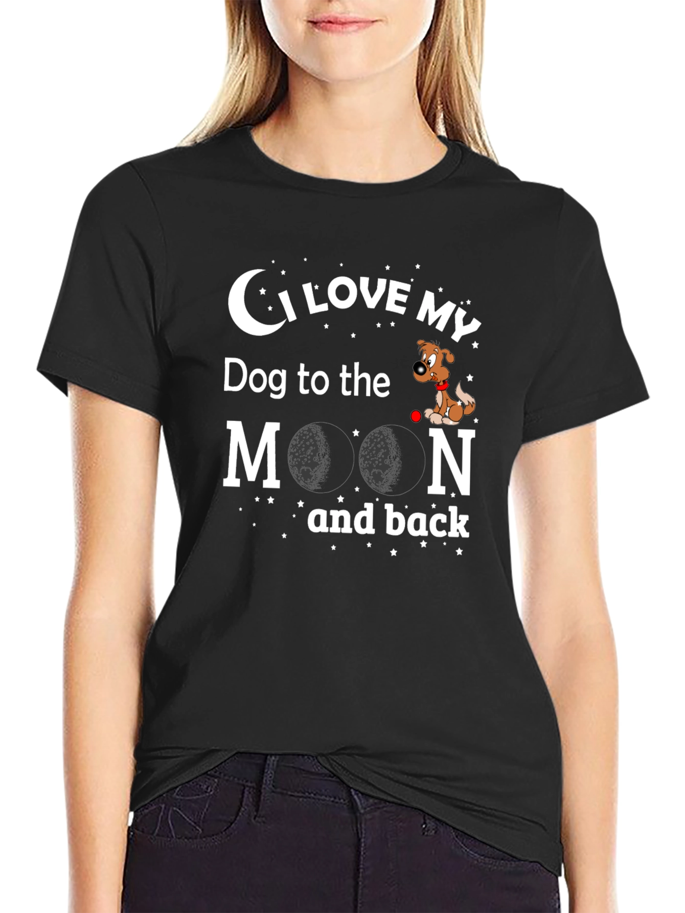 I Love My Dog to the Moon and Back Graphic T-Shirt